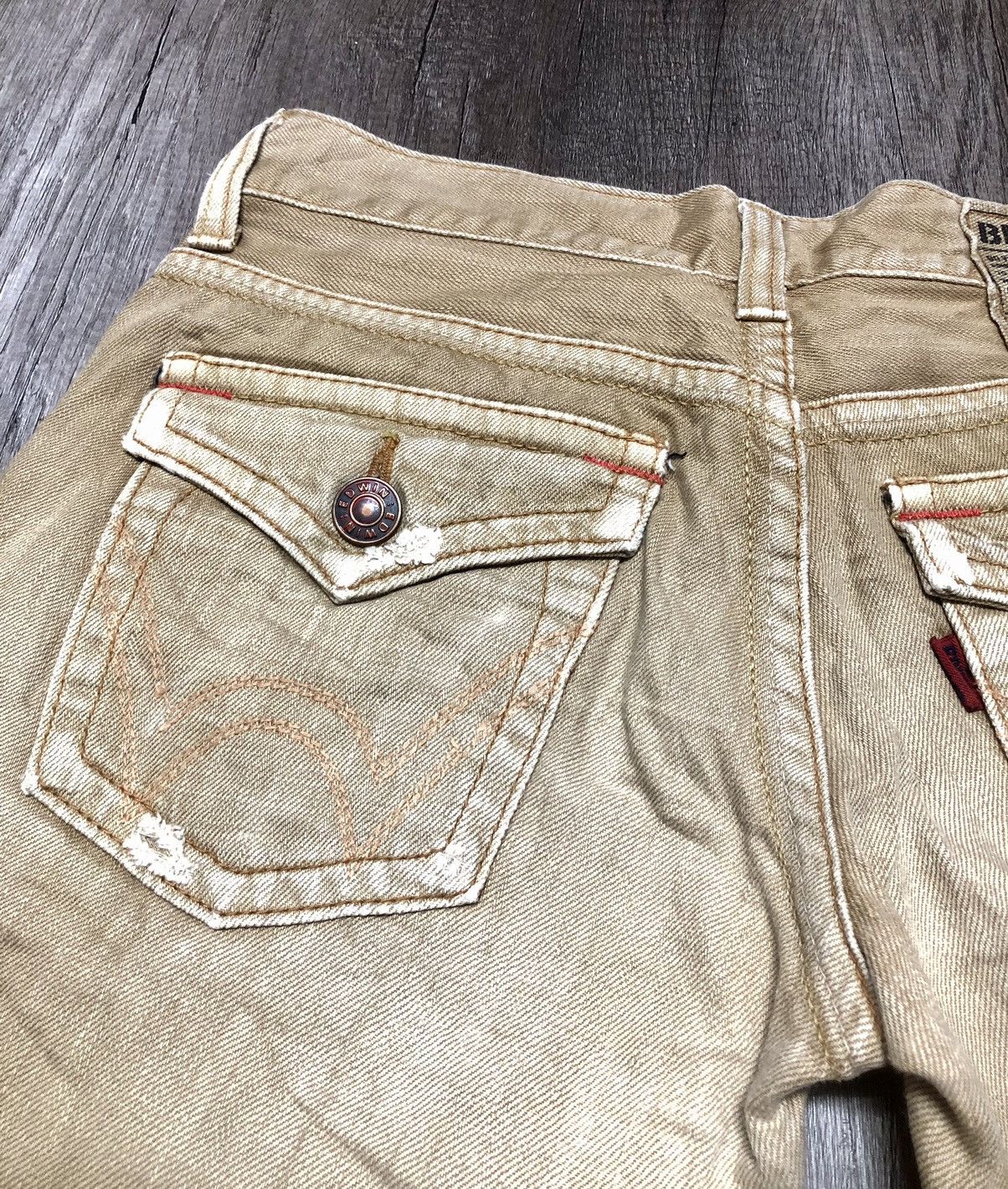 Edwin × Vintage Vintage Edwin 503 Blue Trip Flare Jeans Unisex Size US 30 / EU 46 - 15 Thumbnail