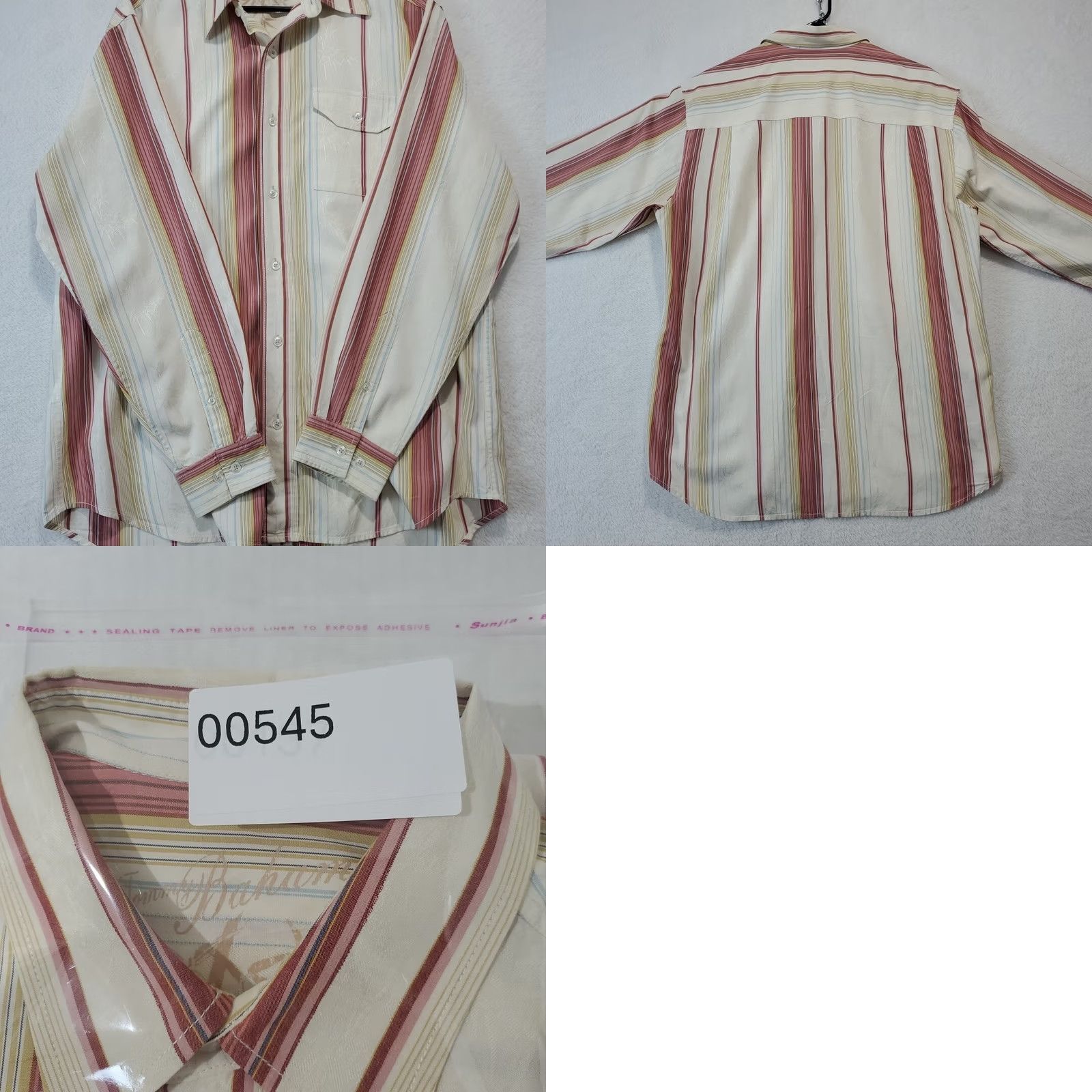 Tommy Bahama Tommy Bahama Silk Blend Casual Shirt Striped Button Front Beach Multicolor Men M Size US M / EU 48-50 / 2 - 8 Thumbnail