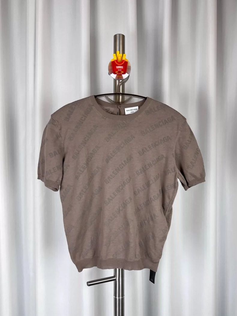 Balenciaga Logo Print Knit Short Sleeve - dmc