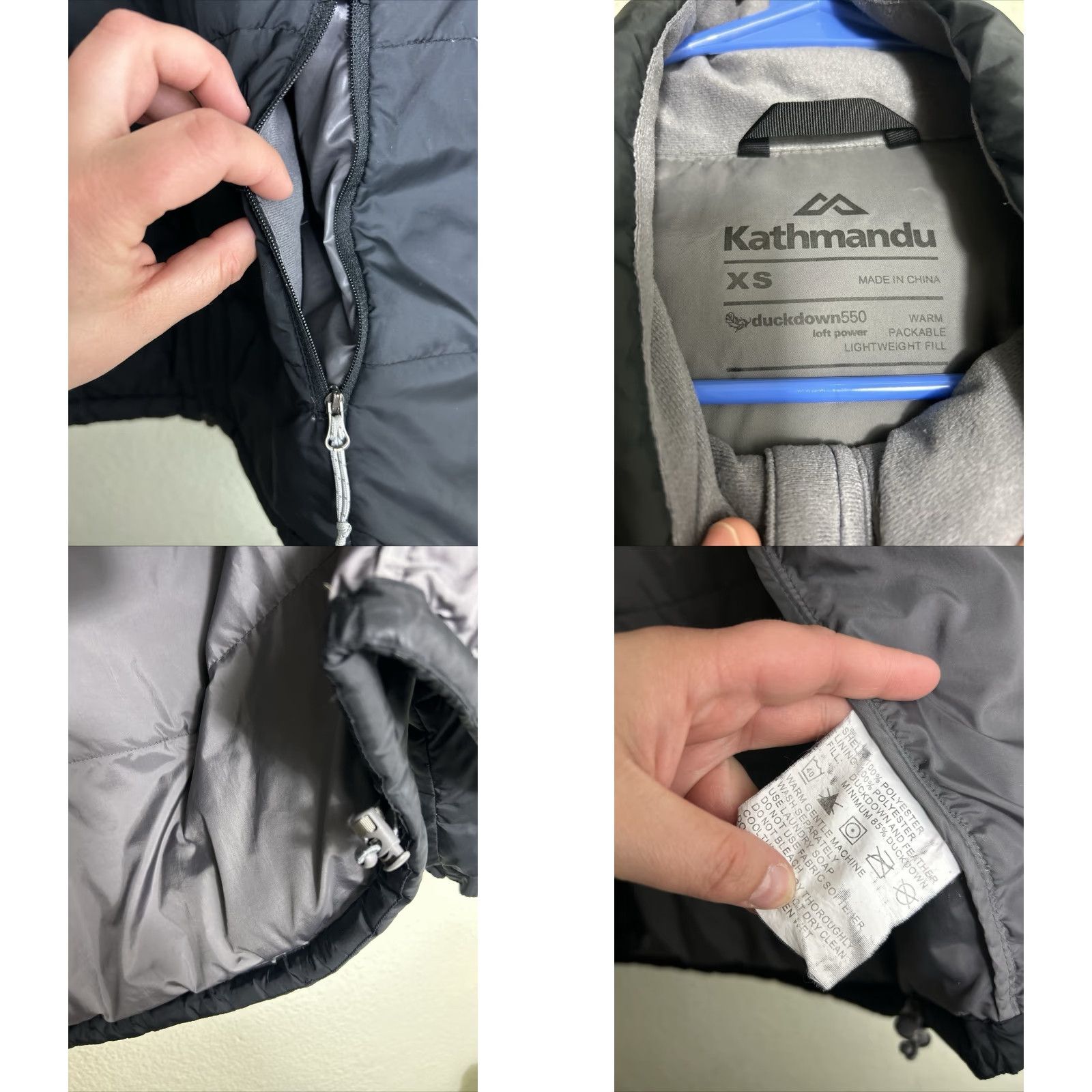Kathmandu Kathmandu Womens XS Black Fullzip Duckdown550 Puffer Jacket Packable Light Jacket Size XS / US 0-2 / IT 36-38 - 8 Thumbnail