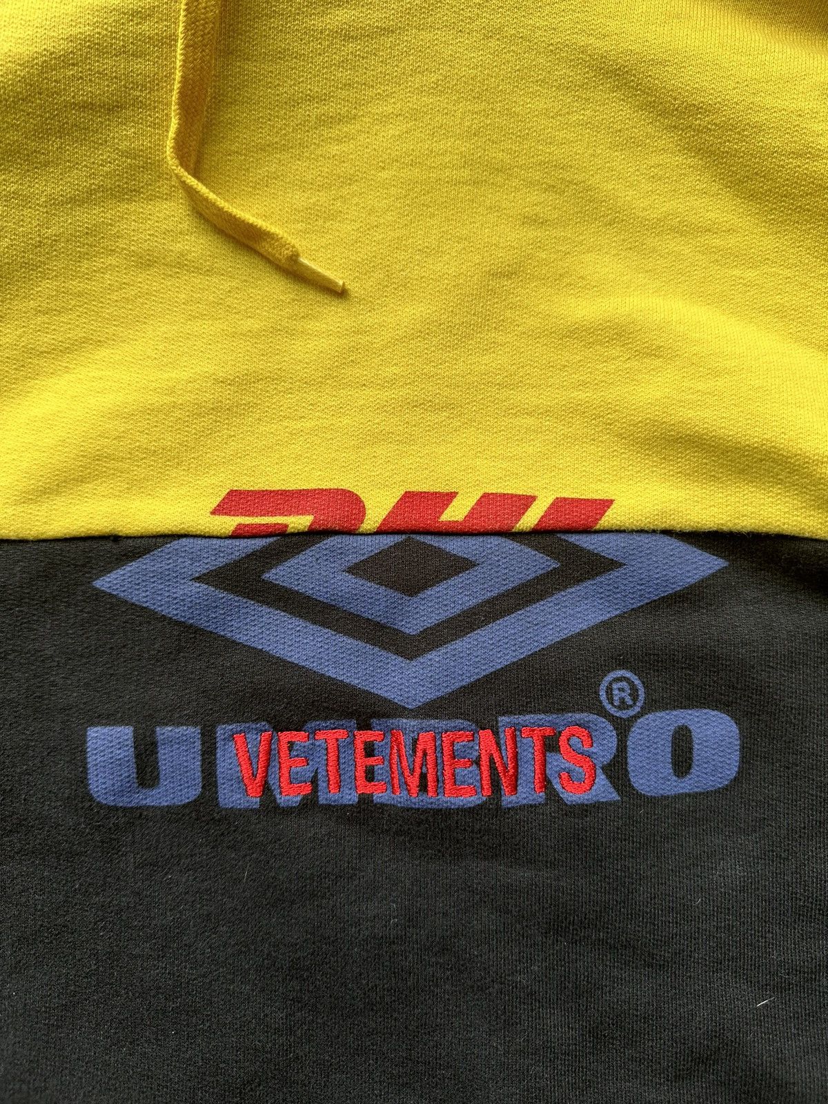 Vetements Unbro DHL コラボパーカー Dhl Umbro Vetements Hoodie | Grailed