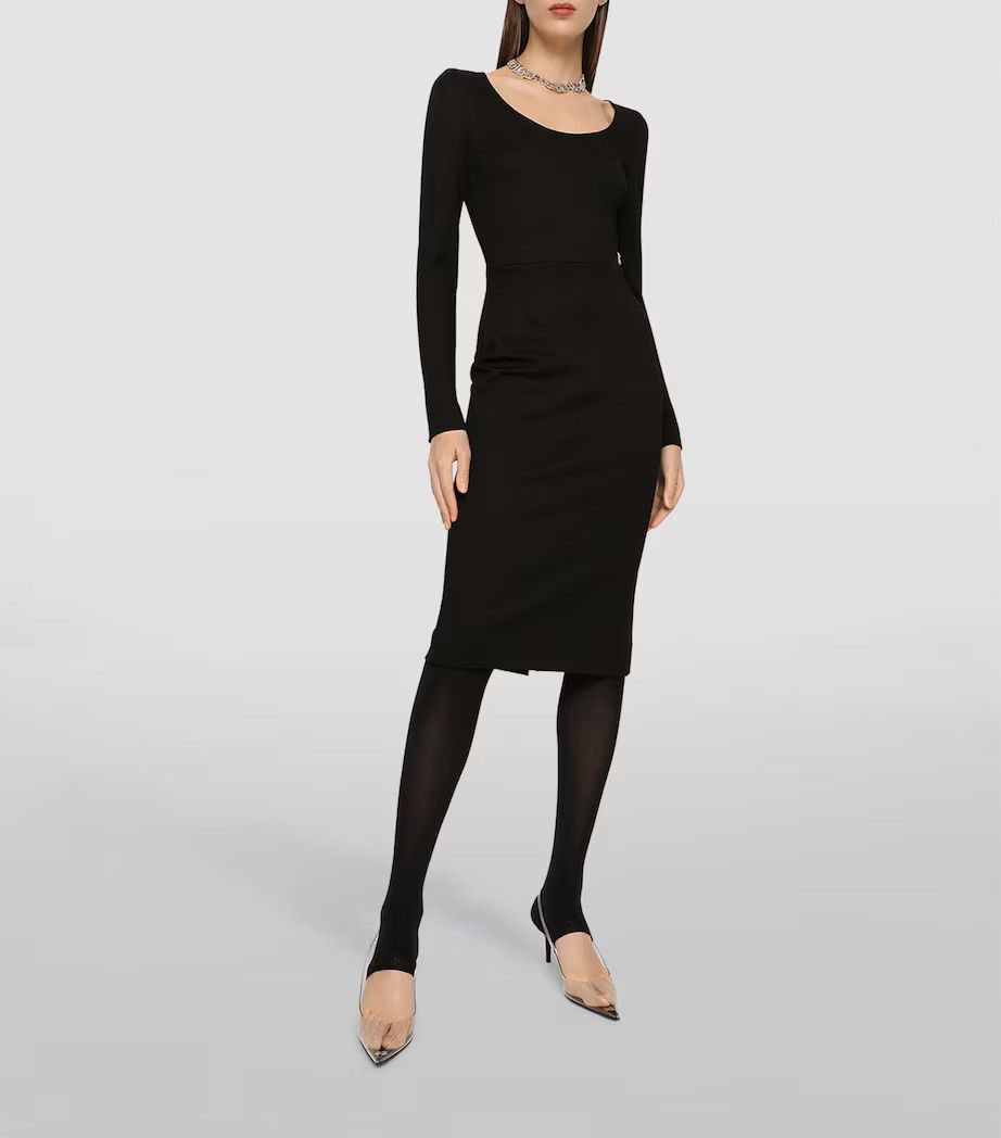 Dolce & Gabbana o1y0825 Midi Dress in Black Size XS / US 0-2 / IT 36-38 - 2 Thumbnail