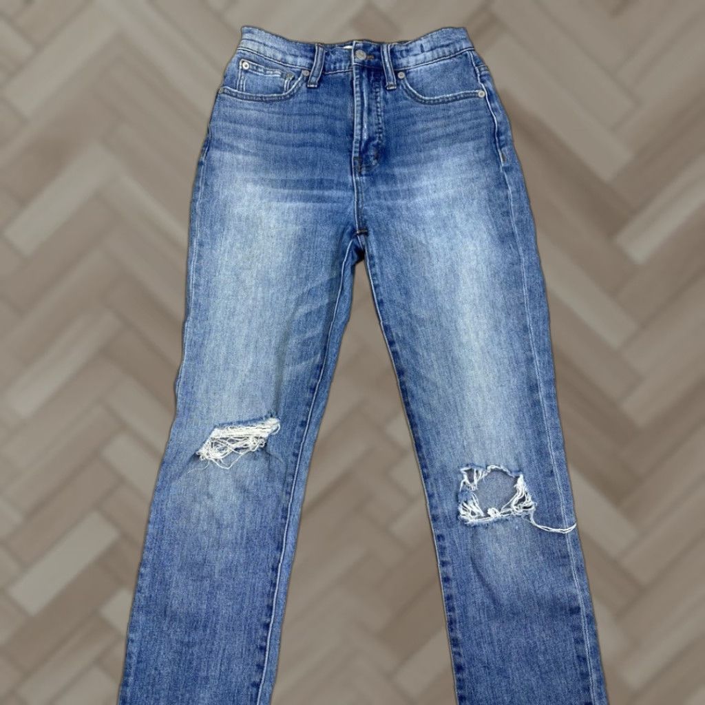 Madewell Madewell Jeans The Perfect Vintage Jean Blue Denim 29 Regular 5-Pocket Distressed Button Zip Belt Loops Size 29" - 1 Thumbnail