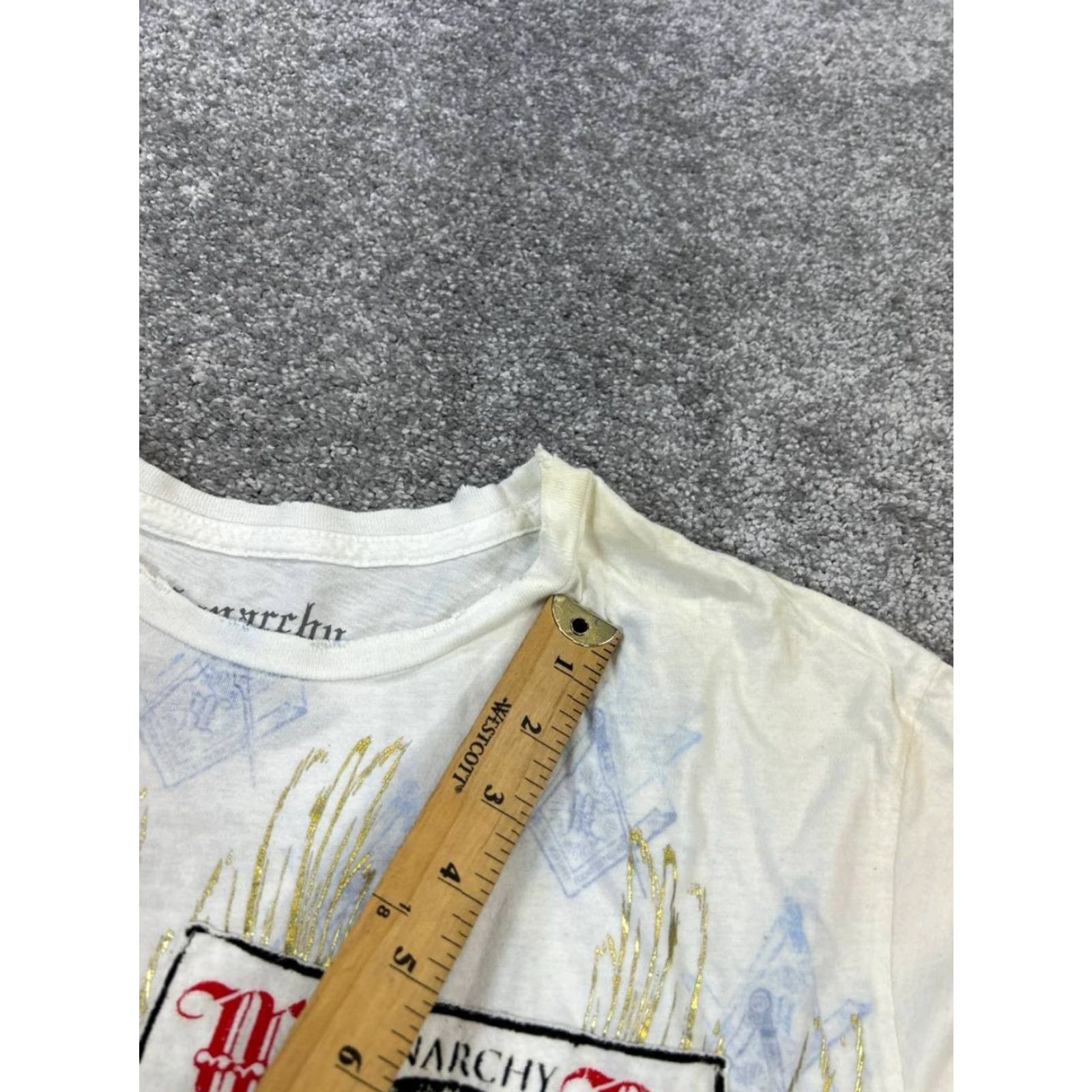 Vintage VINTAGE Monarchy Shirt Mens 2XL White Blue Yellow Cotton Crew Neck Short Sleeve Angels 90s Size US XXL / EU 58 / 5 - 6 Thumbnail