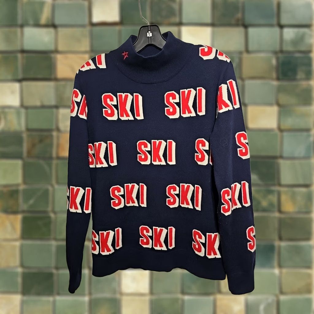 Perfect Moment Perfect Moment Women’s Wool jacquard turtleneck sweater L Blue Classic Pullover Knit Slogan Logo Regular Mens Women Girls none Size L / US 10 / IT 46 - 1 Thumbnail