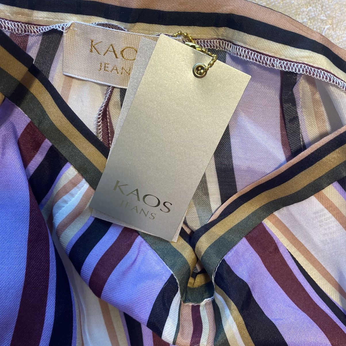 Other KAOS JEANS Wide Leg Striped Pants Italian Viscose Sz 44 Size 30" / US 8 / IT 44 - 5 Thumbnail