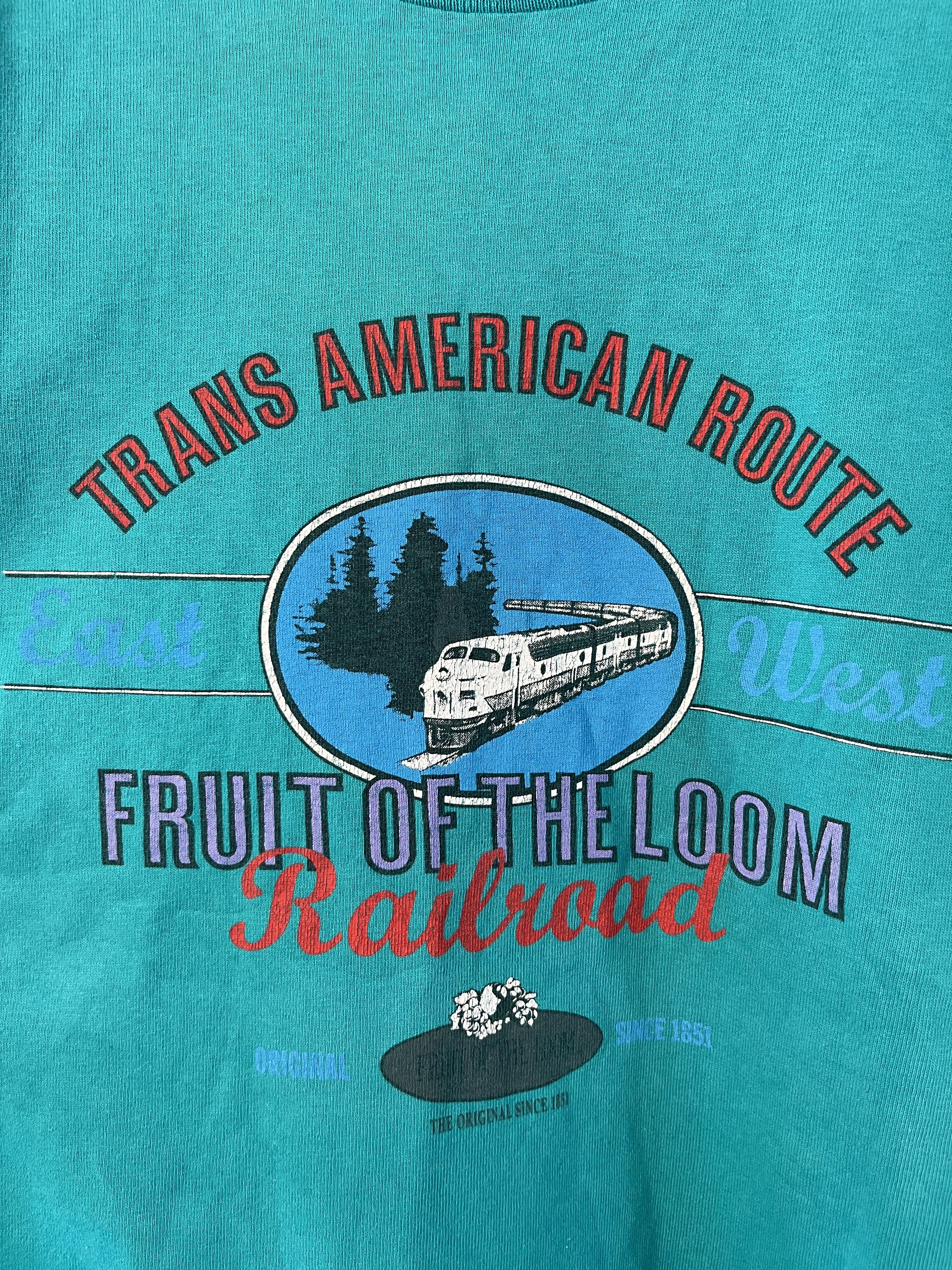 Fruit Of The Loom × Vintage Vintage 90s USA Fruit Of The Loom Trans American Route Size US L / EU 52-54 / 3 - 4 Thumbnail