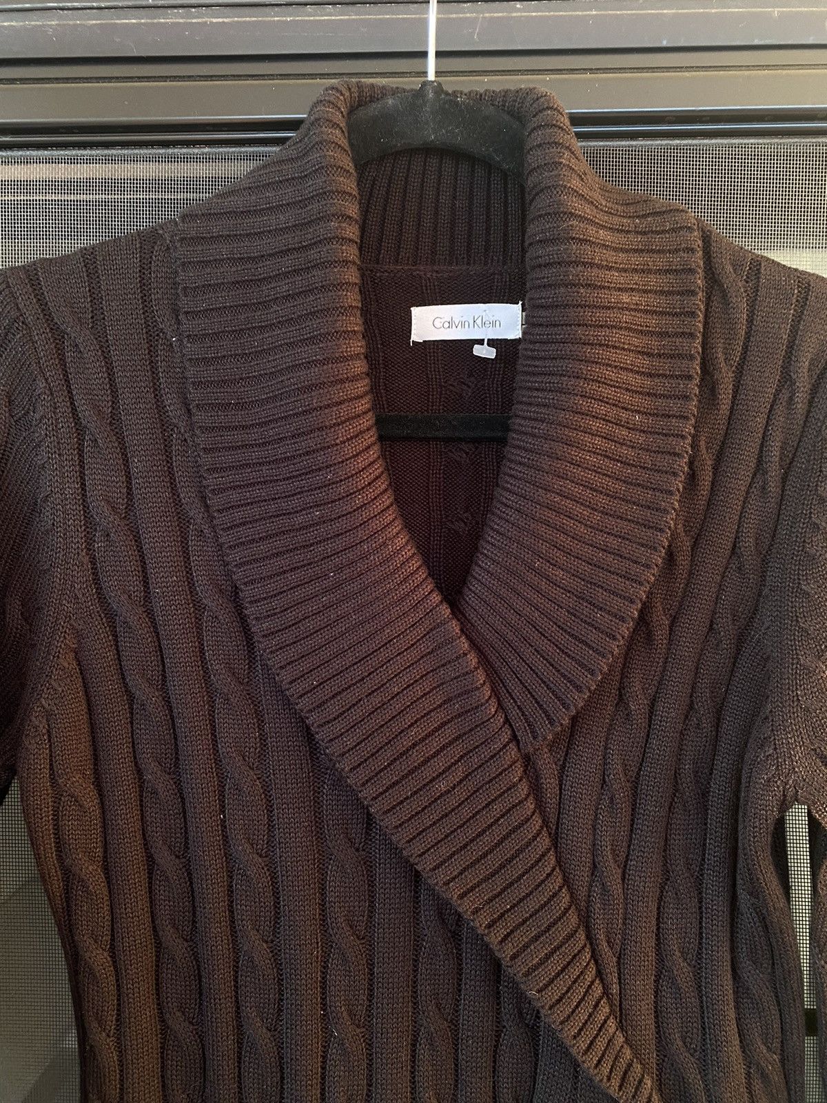 Calvin Klein Calvin Klein Buckle Black Wrap Cable Knit Sweater dress S M Size M / US 6-8 / IT 42-44 - 6 Thumbnail