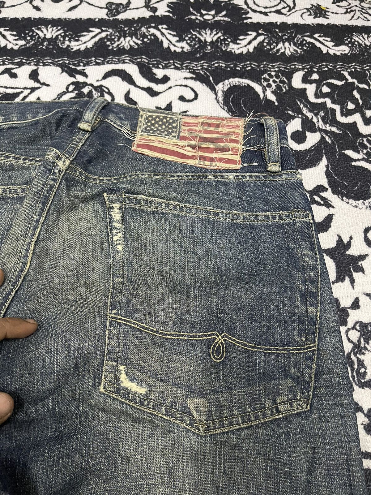 Japanese Brand 2000s PJC RALPH LAUREN DISTRESSED JEANS Size US 30 / EU 46 - 19 Thumbnail