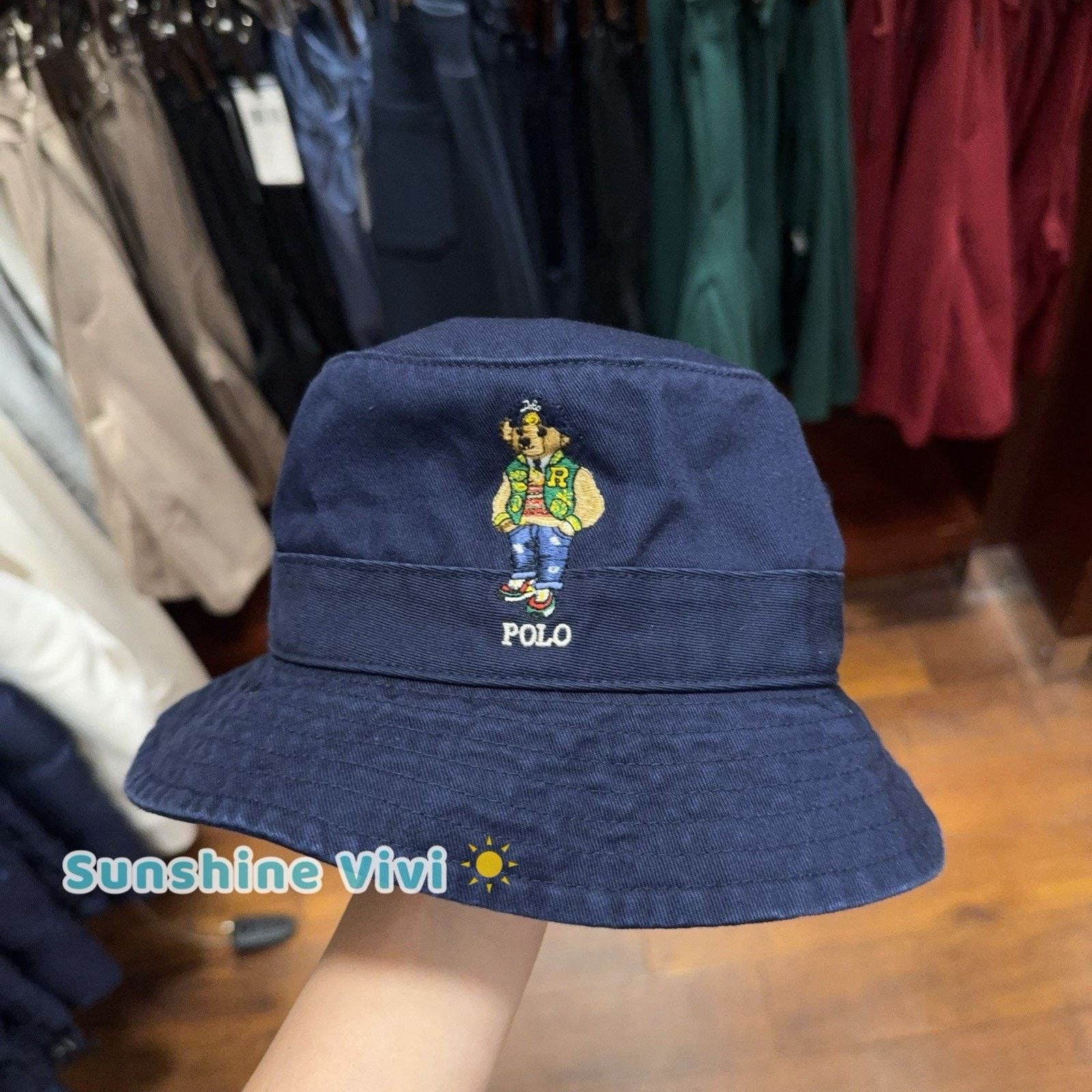 Polo Ralph Lauren NEW Polo Ralph Lauren Polo Bear Twill Bucket Hat Cap Blue Size ONE SIZE - 1 Thumbnail