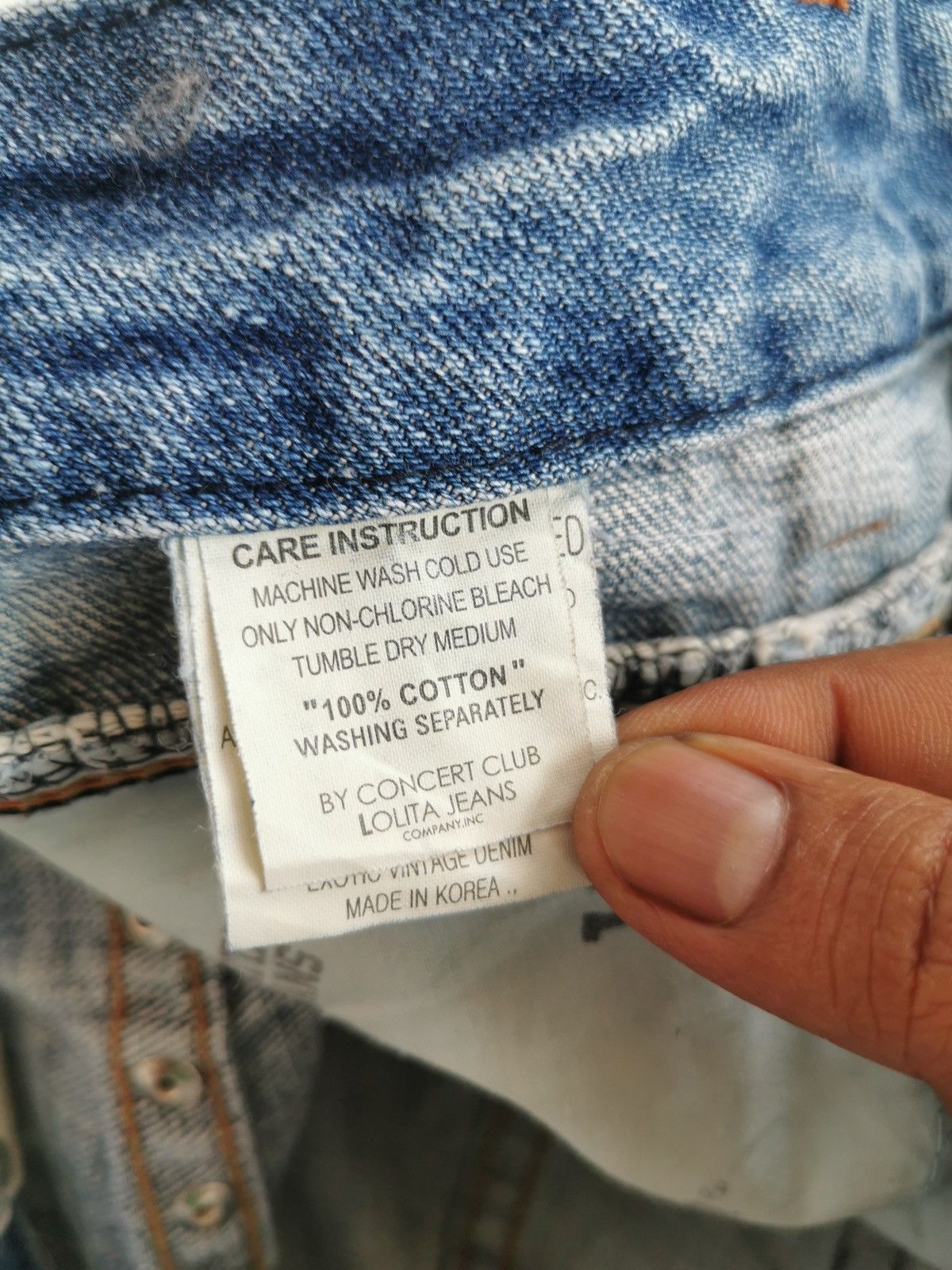 Kapital Lolita Studded Zipper Distressed Washed Blue Denim Jeans Size US 37 - 7 Thumbnail