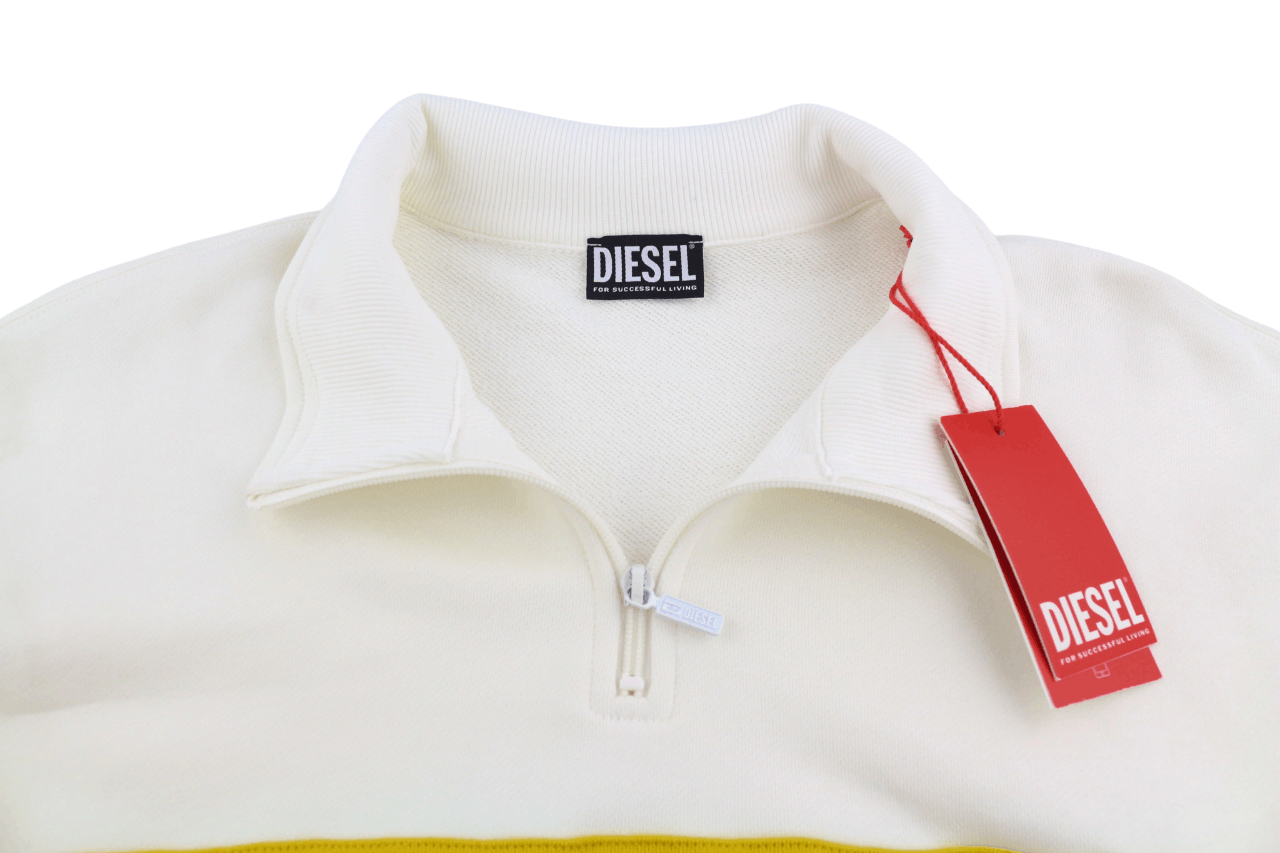 Diesel S-SAINT-DIVISION 2XL White Half Zip Sweatshirt 40100 Size US XXL / EU 58 / 5 - 4 Thumbnail