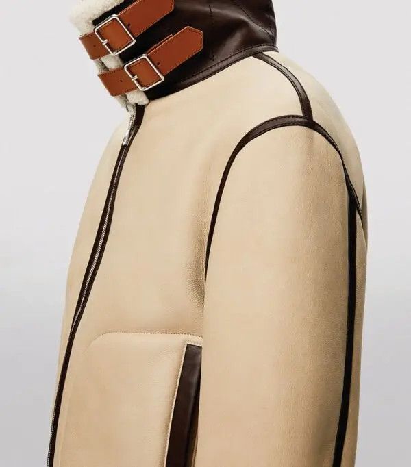 Loewe Shearling Aviator Jacket Soft White Size 50 Size US L / EU 52-54 / 3 - 3 Thumbnail
