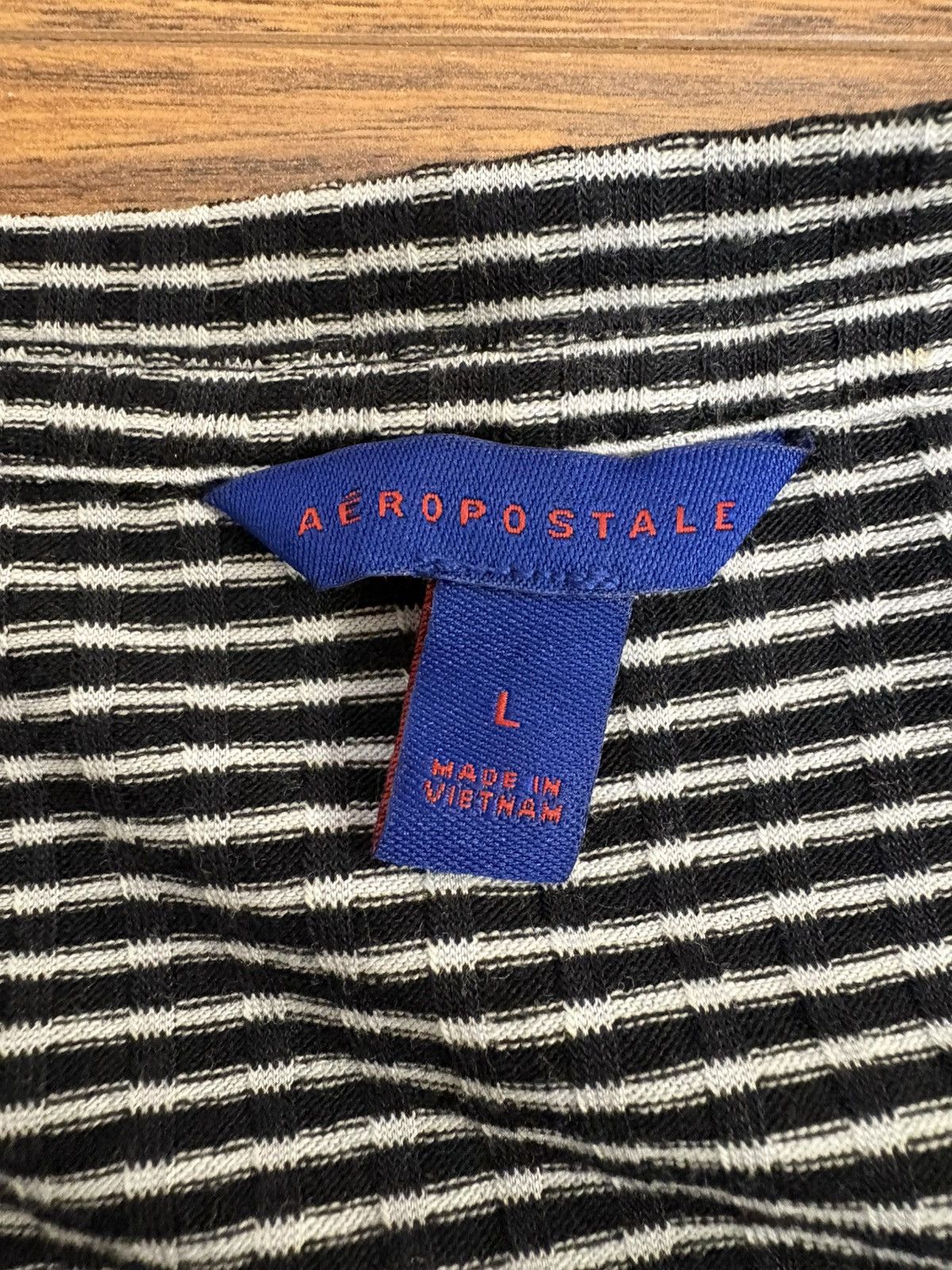 Aeropostale Black and white striped long sleeve tee Size L / US 10 / IT 46 - 4 Thumbnail