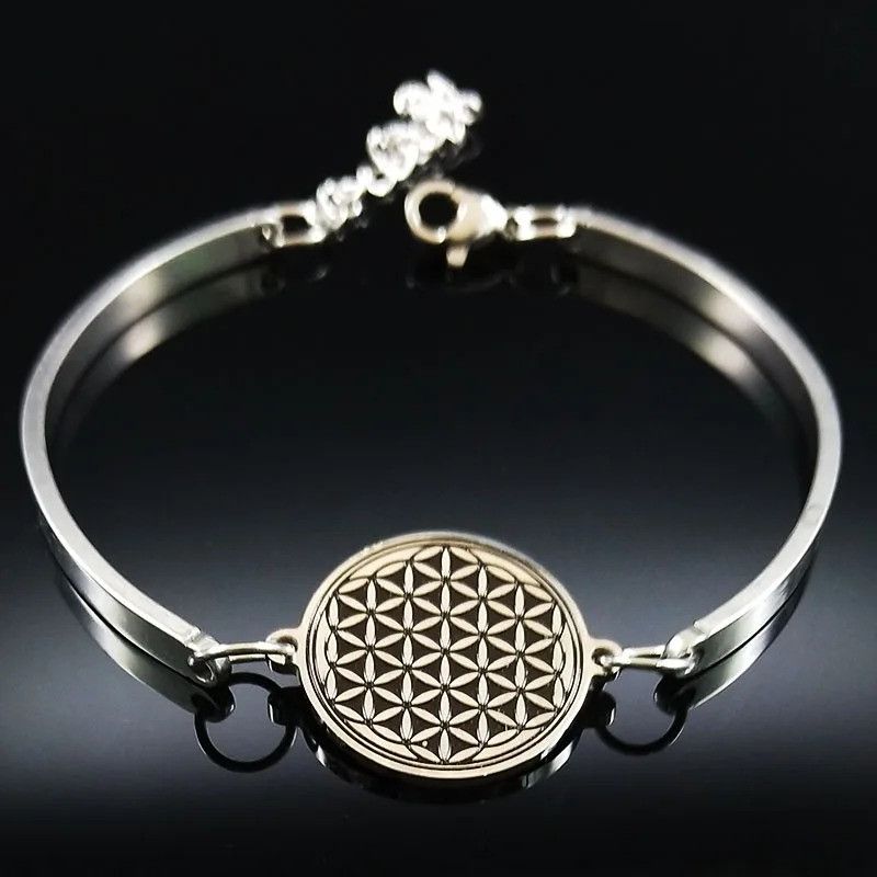 Jewelry Flower of Life Stainless Steel Bracelet Size ONE SIZE - 2 Thumbnail