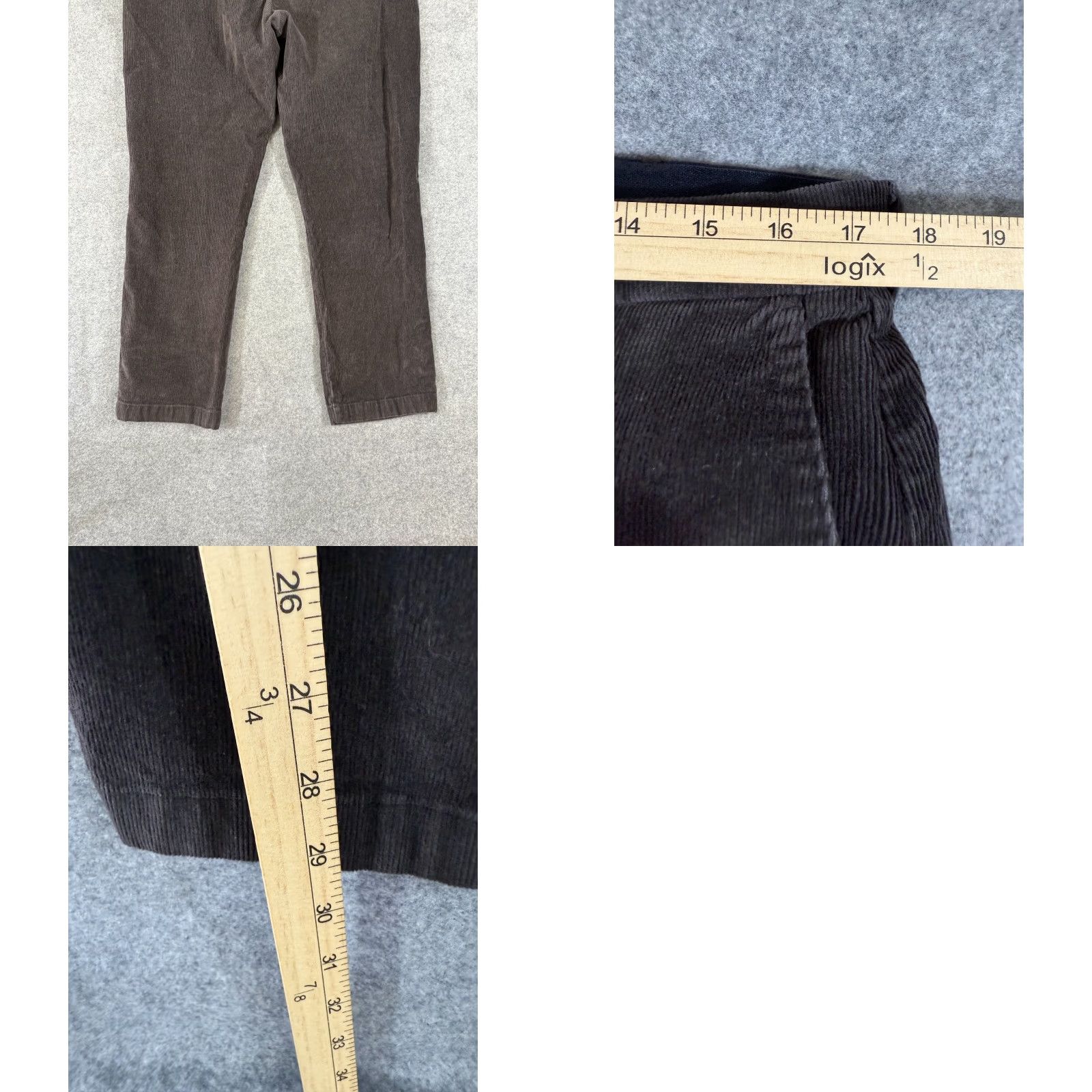 Roundtree & Yorke Roundtree & Yorke Corduroy Pants Mens 36x30 Gray Stretch Flat Front Straight Leg Size US 36 / EU 52 - 8 Thumbnail