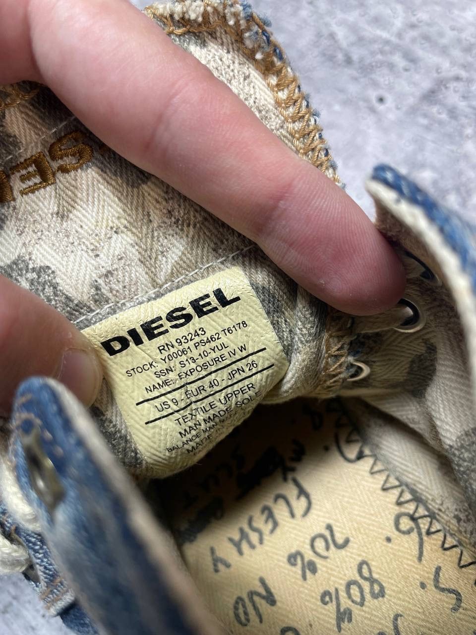 Diesel Vintage 00s Diesel Studded Lace Up Denim Shoes Y2K Size US 7 / EU 40 - 10 Thumbnail