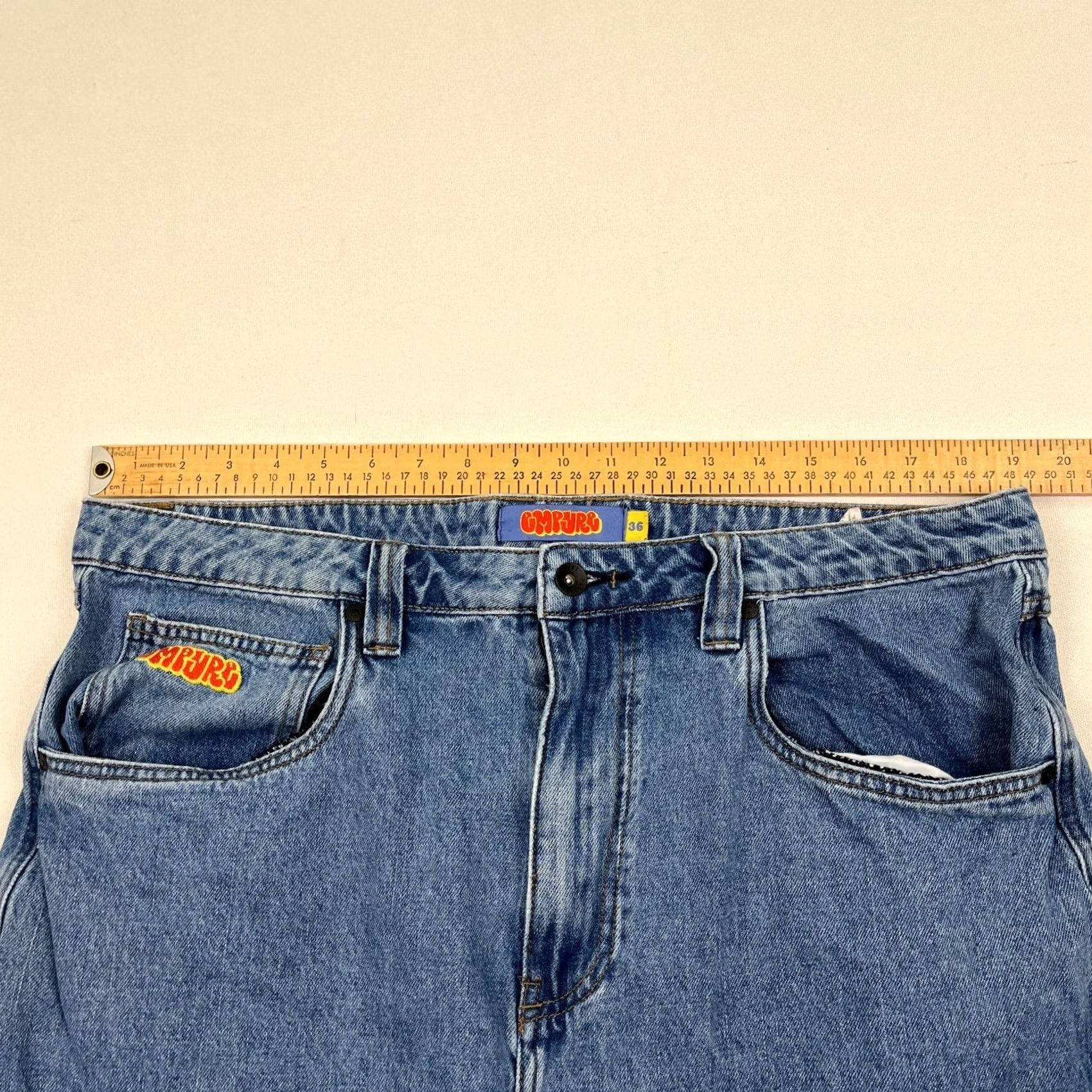 Empyre Empyre Jeans Mens 38 x 30 Relaxed Blue Denim Baggy Wide-Leg Carpenter Jeans Mens 38 x 30 Relaxed Fit Blue Denim Baggy Wide Leg Skater Size US 38 / EU 54 - 5 Thumbnail