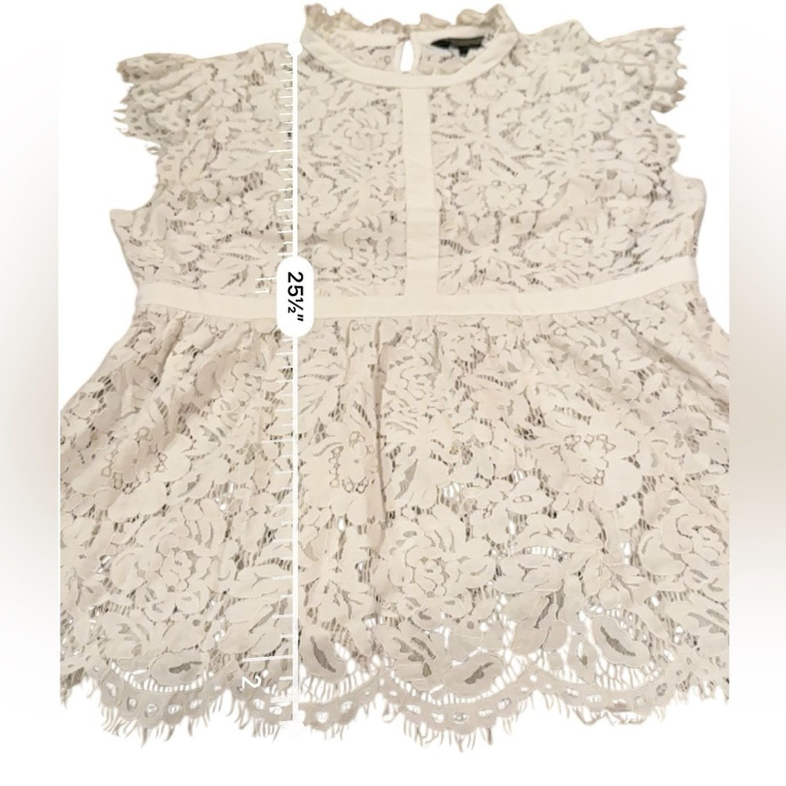 Rachel Zoe RTR Rachel Zoe Jamie White Floral Lace Mock Neck Top Sz 12 Size XL / US 12-14 / IT 48-50 - 9 Thumbnail