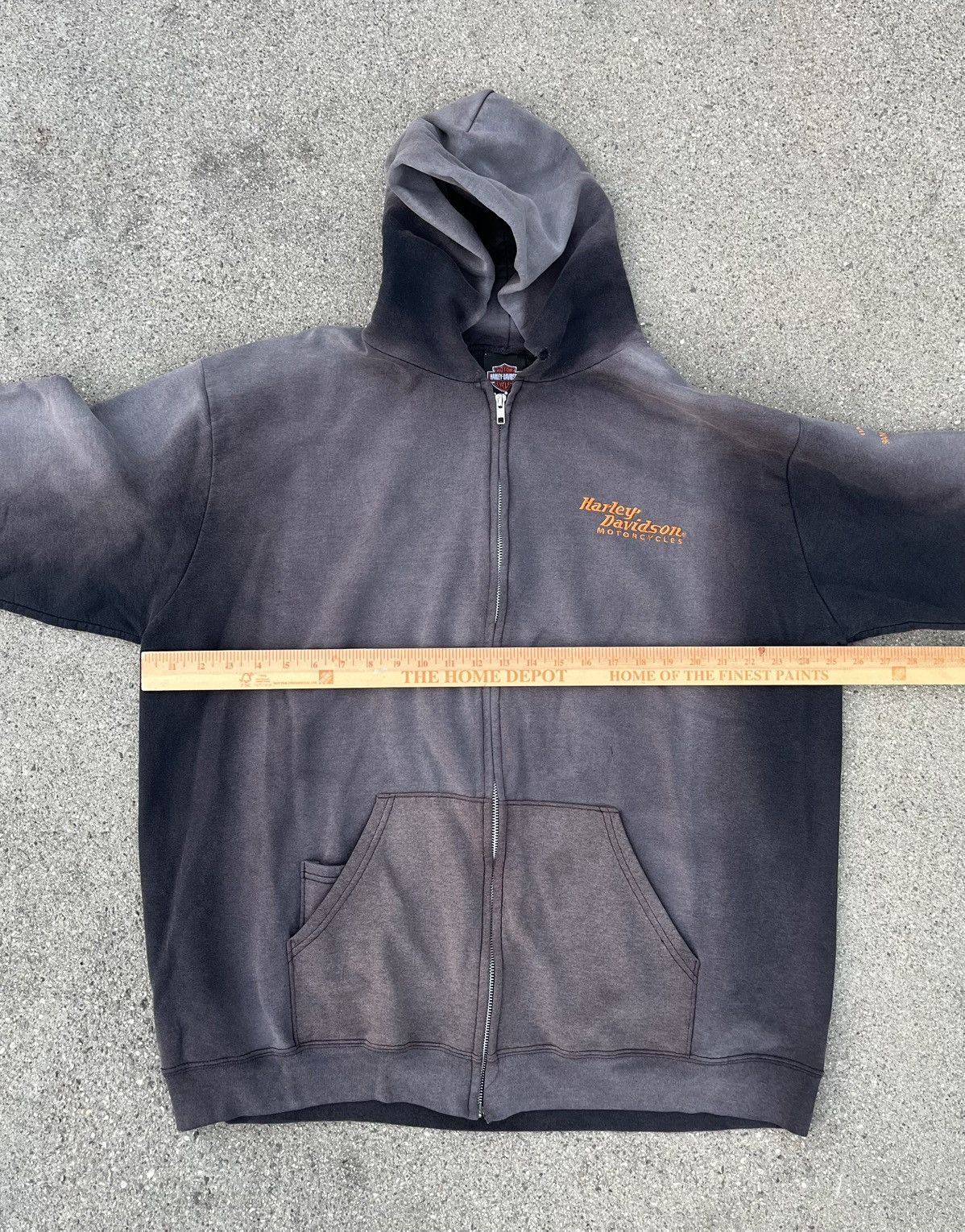 Harley Davidson Vintage Harley Davidson Zip Hoodie Sweatshirt Jacket Fade Size US XL / EU 56 / 4 - 5 Thumbnail