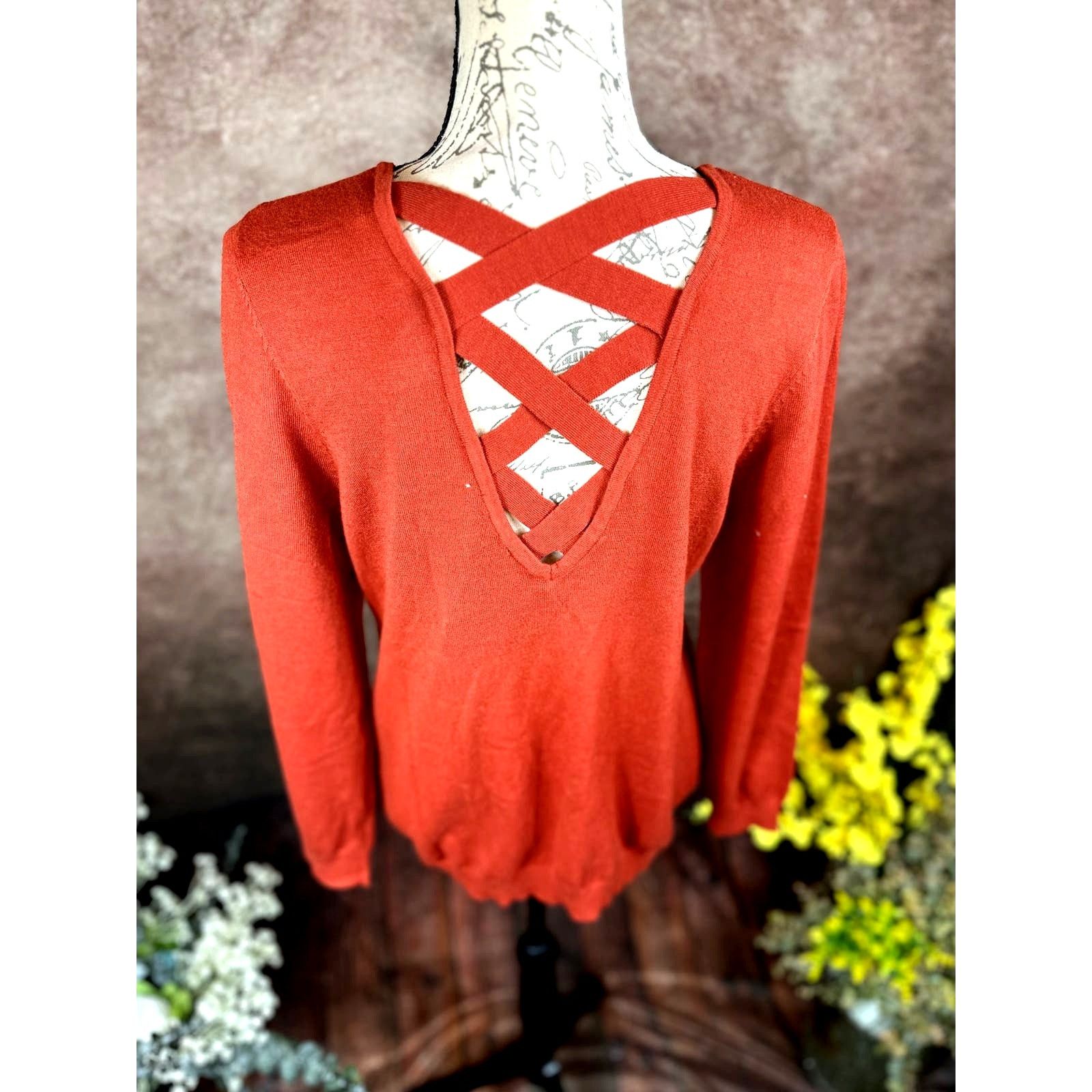Other Love Ellie Mia Back Detail Sweater - Burnt Orange - size L Size L / US 10 / IT 46 - 9 Thumbnail