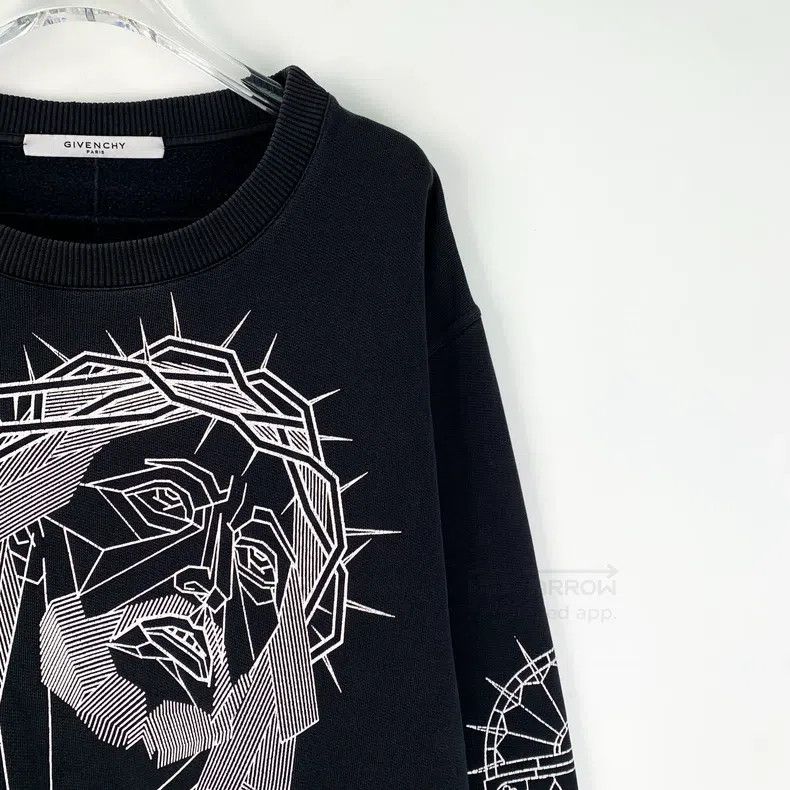 Givenchy Givenchy Black Abstract Geometric Print Cotton Crewneck Lo Size US XL / EU 56 / 4 - 3 Thumbnail