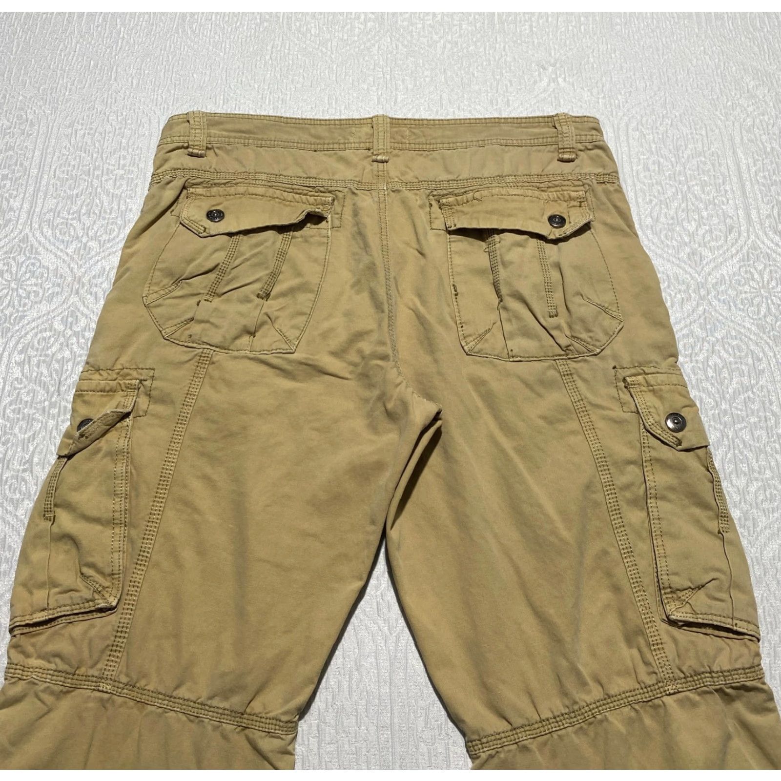 Vintage Bumerang Cargo Pants Mens 36 Khaki Beige Cargo Pocket Casual Outdoor Workwear Relaxed Straight Pant Mens Size US 36 / EU 52 - 7 Thumbnail