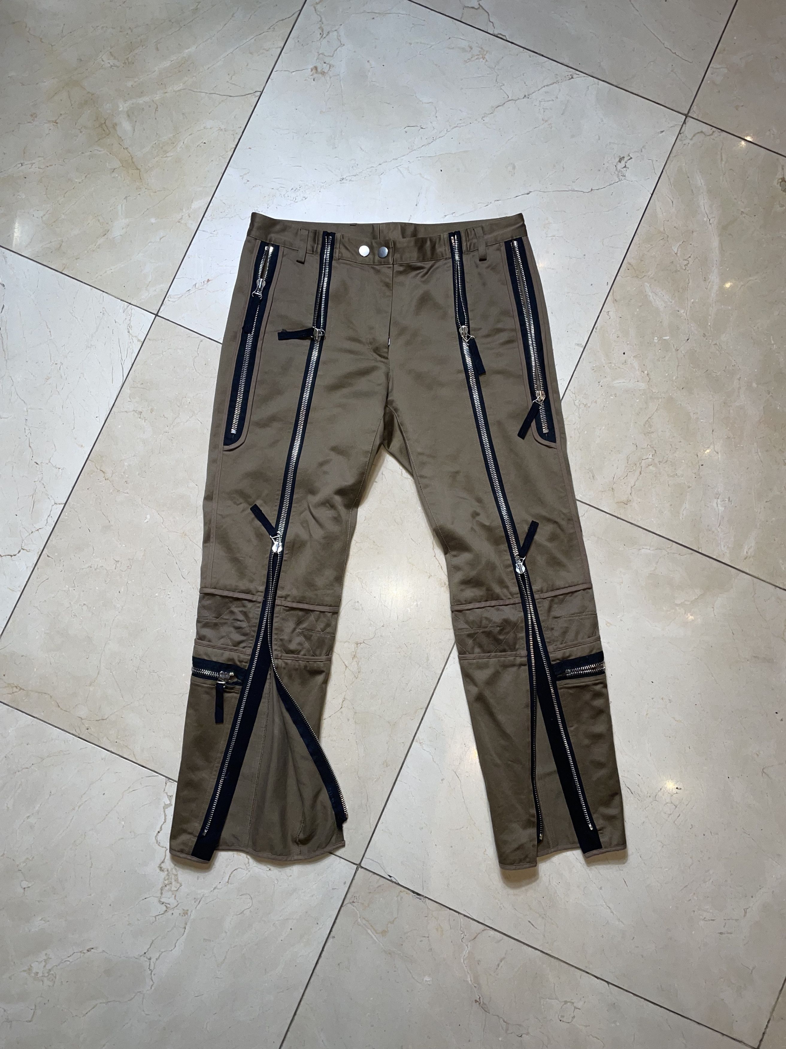Dries Van Noten DRIES VAN NOTEN Designer Multi-Zipper Brown Pants Size US 30 / EU 46 - 2 Thumbnail
