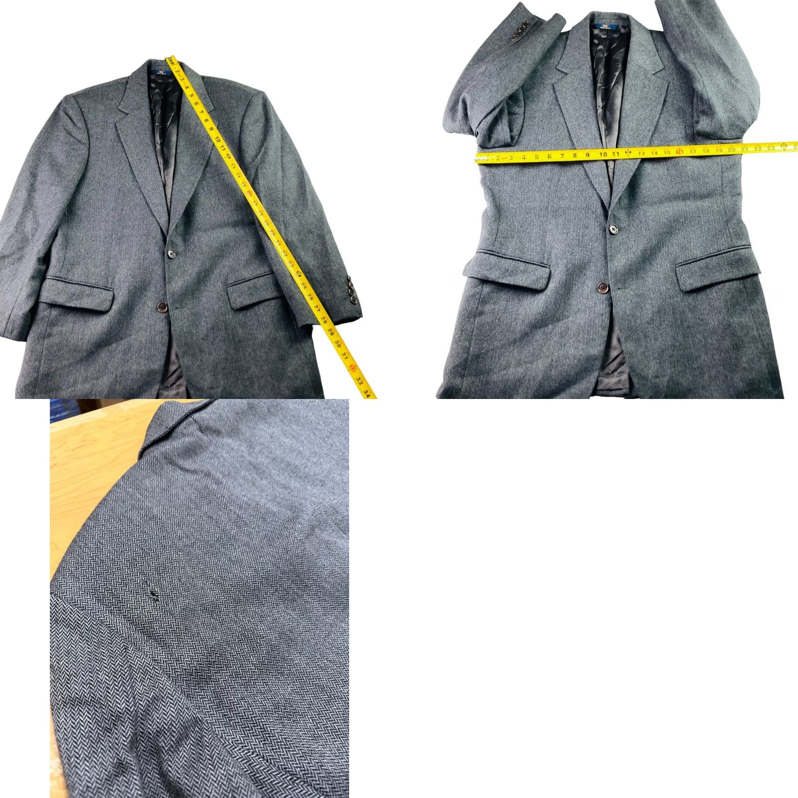 Brooks Brothers Brooks Brothers 346 Men's Wool Tweed Blazer Jacket Gray Herringbone 40 R Size 40R - 8 Thumbnail