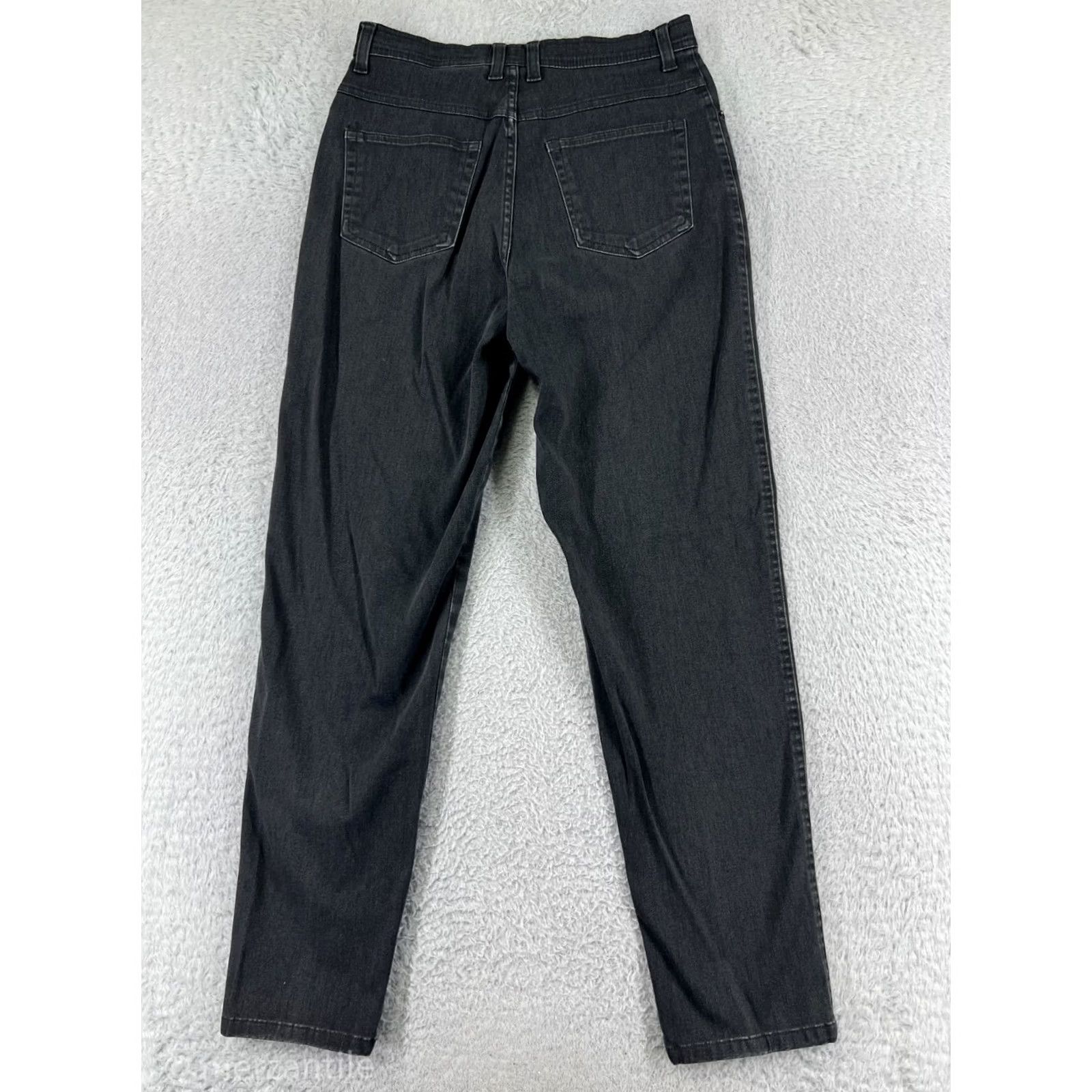 Bill Blass Bill Blass Jeans Women 6 Black Denim Tapered High Rise 5-Pocket Cotton Blend Stretch Floral Classic Designer Womens Size 28" / US 6 / IT 42 - 2 Thumbnail