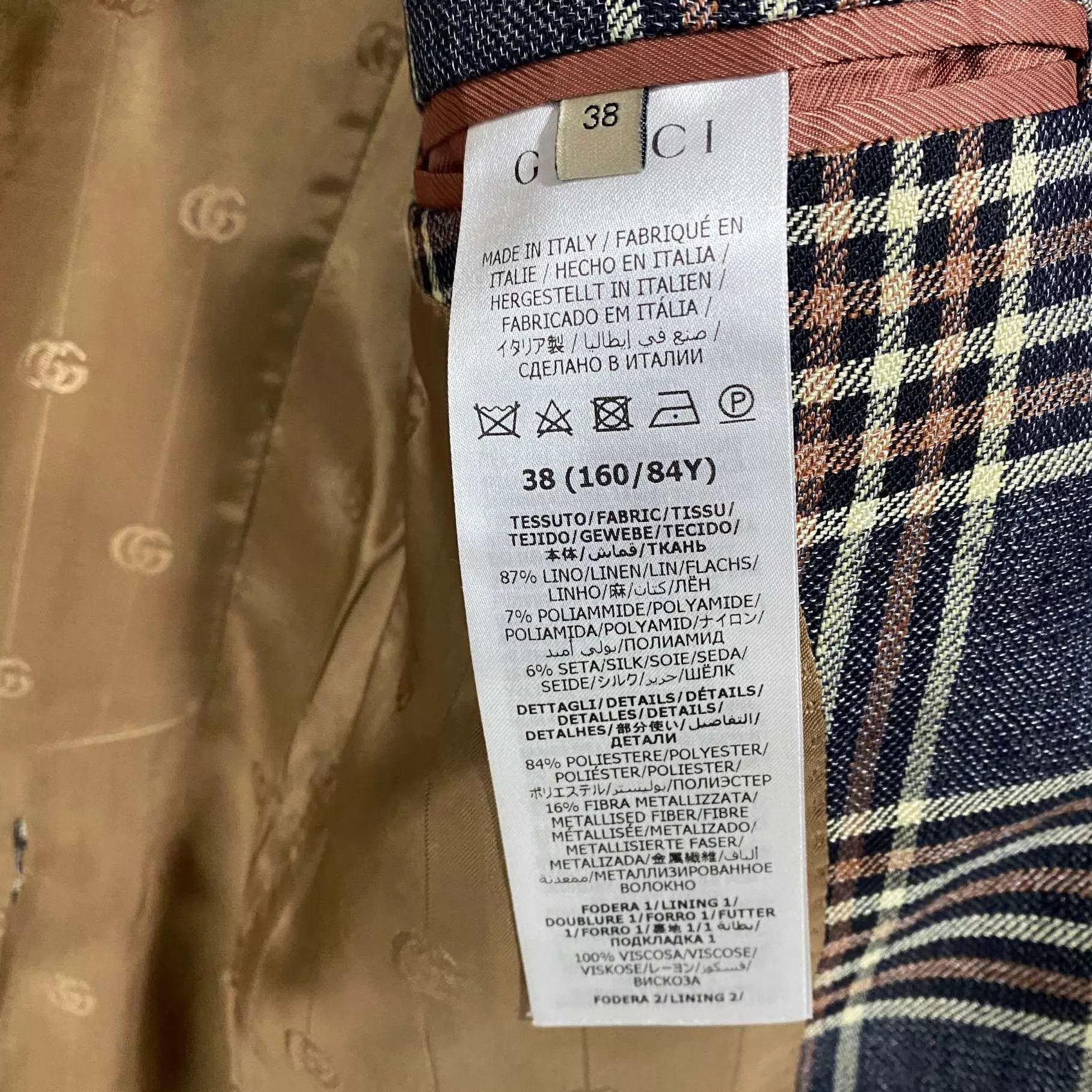 Gucci Gucci 99 New Inner All-Over Check Blazer 38 Size XS / US 0-2 / IT 36-38 - 4 Thumbnail