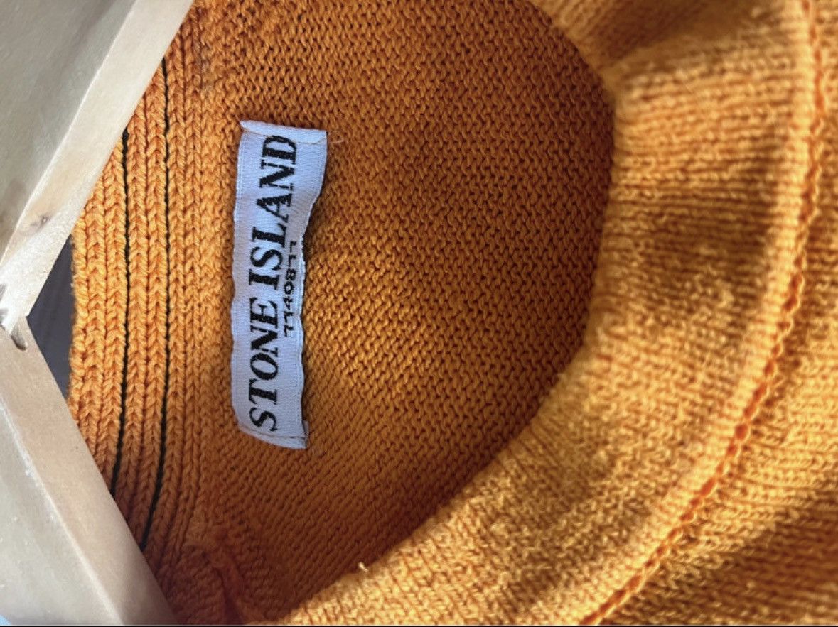 Stone Island Rare 90’s Massimo Osti Patch Orange Cotton Crew Neck Long Sleeve Jumper Pullover Sweater Size US M / EU 48-50 / 2 - 2 Thumbnail