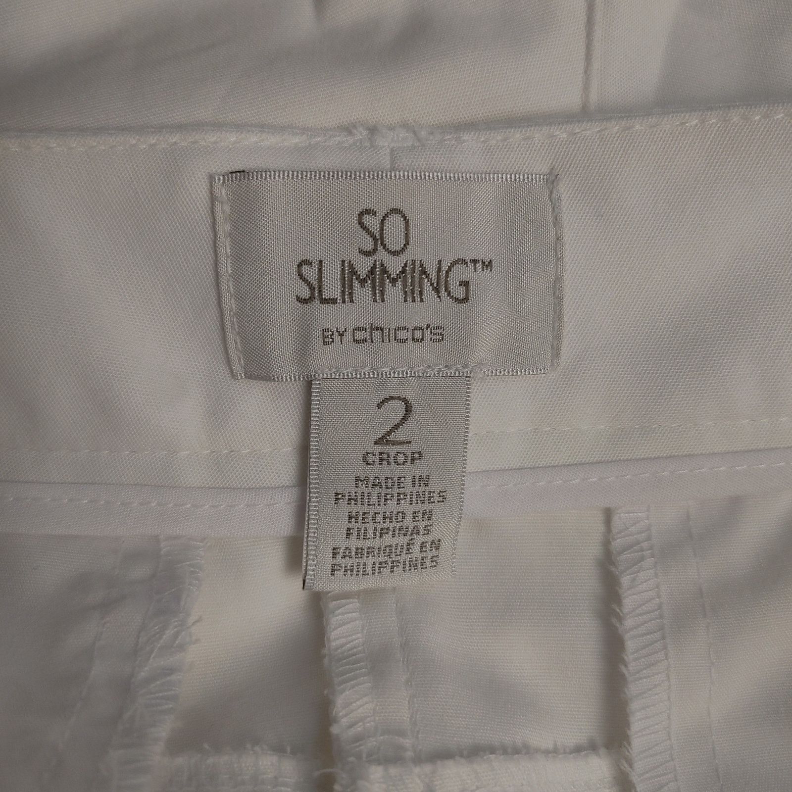 Other Chico's So Slimming Women's 2 White Denim Capri Pants Size 26" / US 2 / IT 38 - 3 Thumbnail