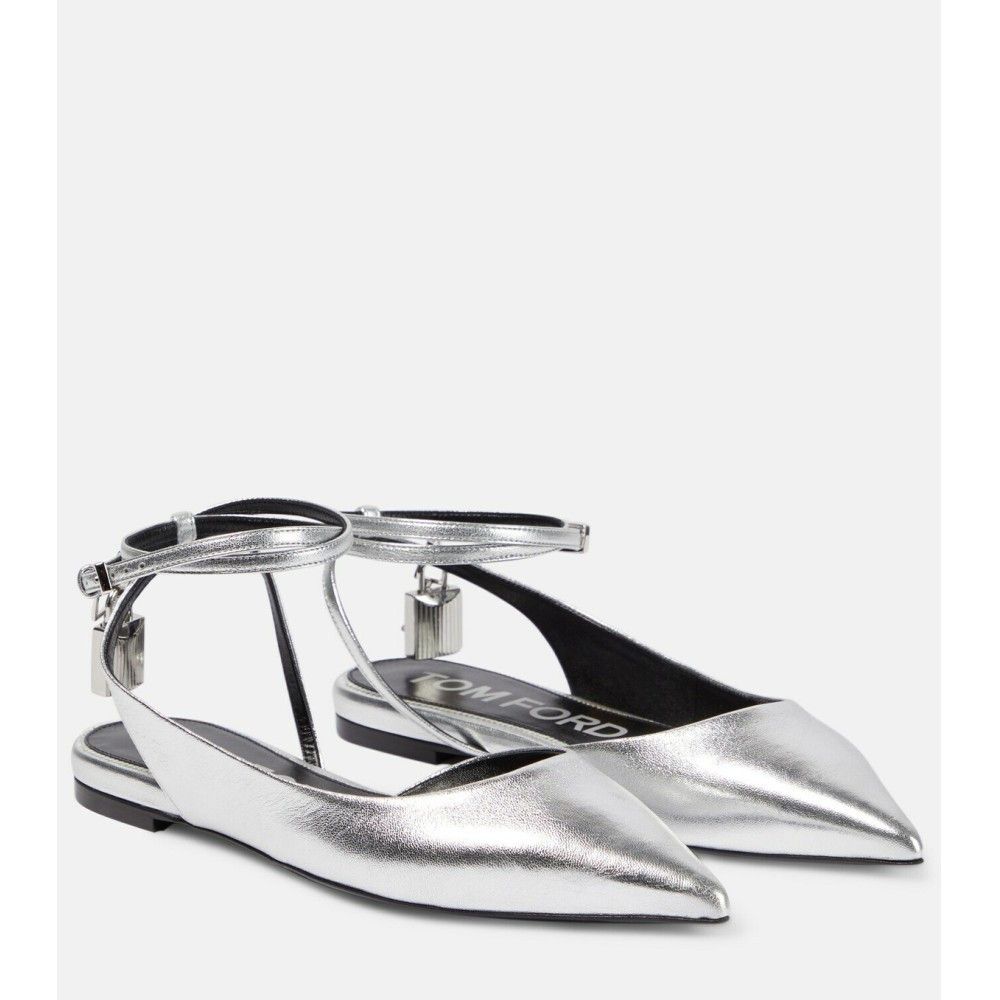 Tom Ford o1loc1c0924 W2963 Ballerinas Flats in Silver Size US 10 / IT 40 - 1 Thumbnail