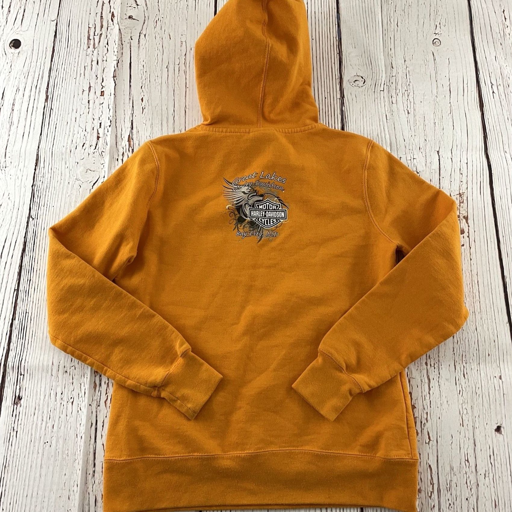 Harley Davidson Harley-Davidson Sweatshirt Pullover Hooded Yellow Women’s Small City Activewear Size S / US 4 / IT 40 - 6 Thumbnail