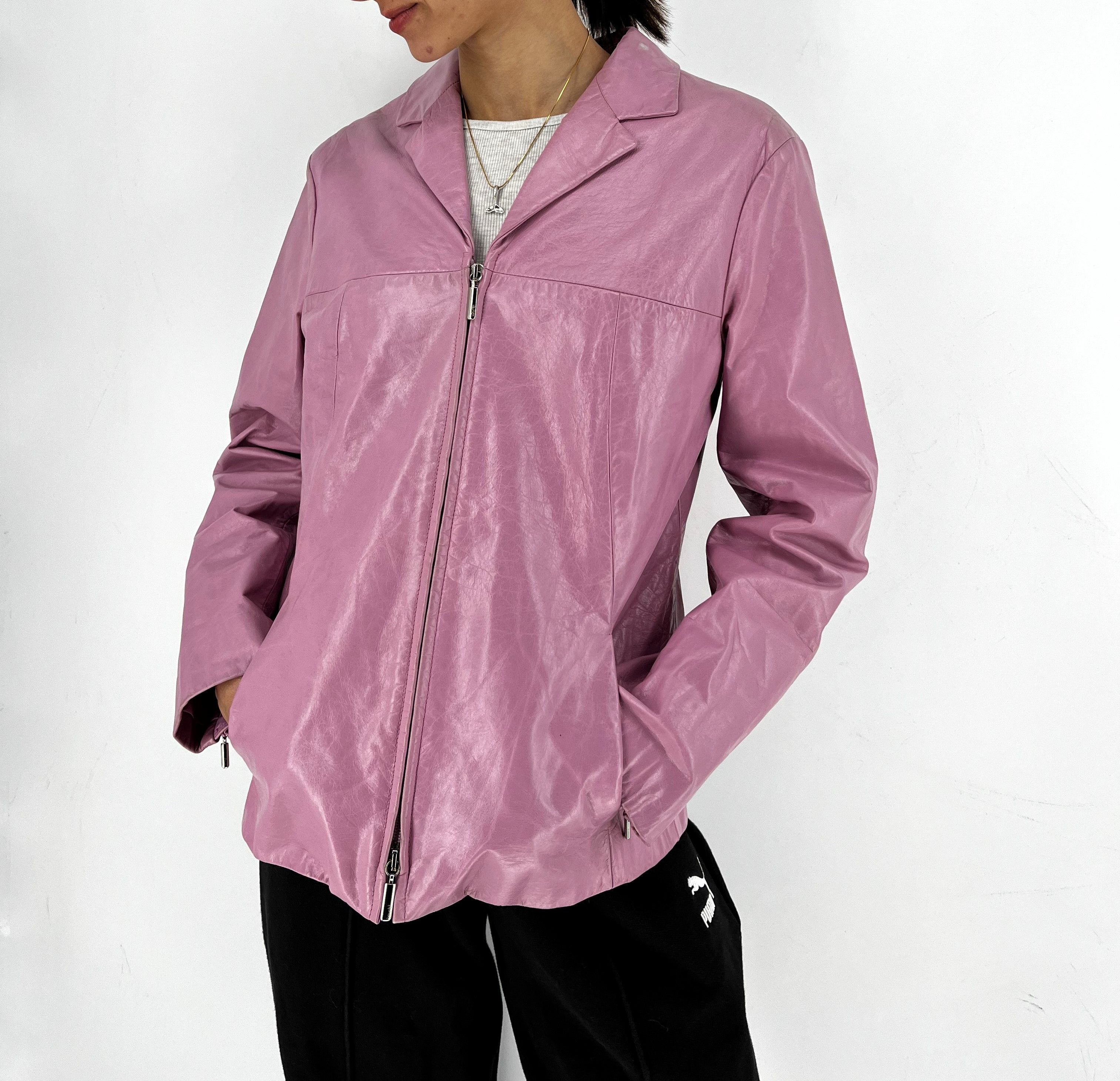 Laurel Leather biker jacket Laurel Pink size 38FR in Leather Size XS / US 0-2 / IT 36-38 - 7 Thumbnail