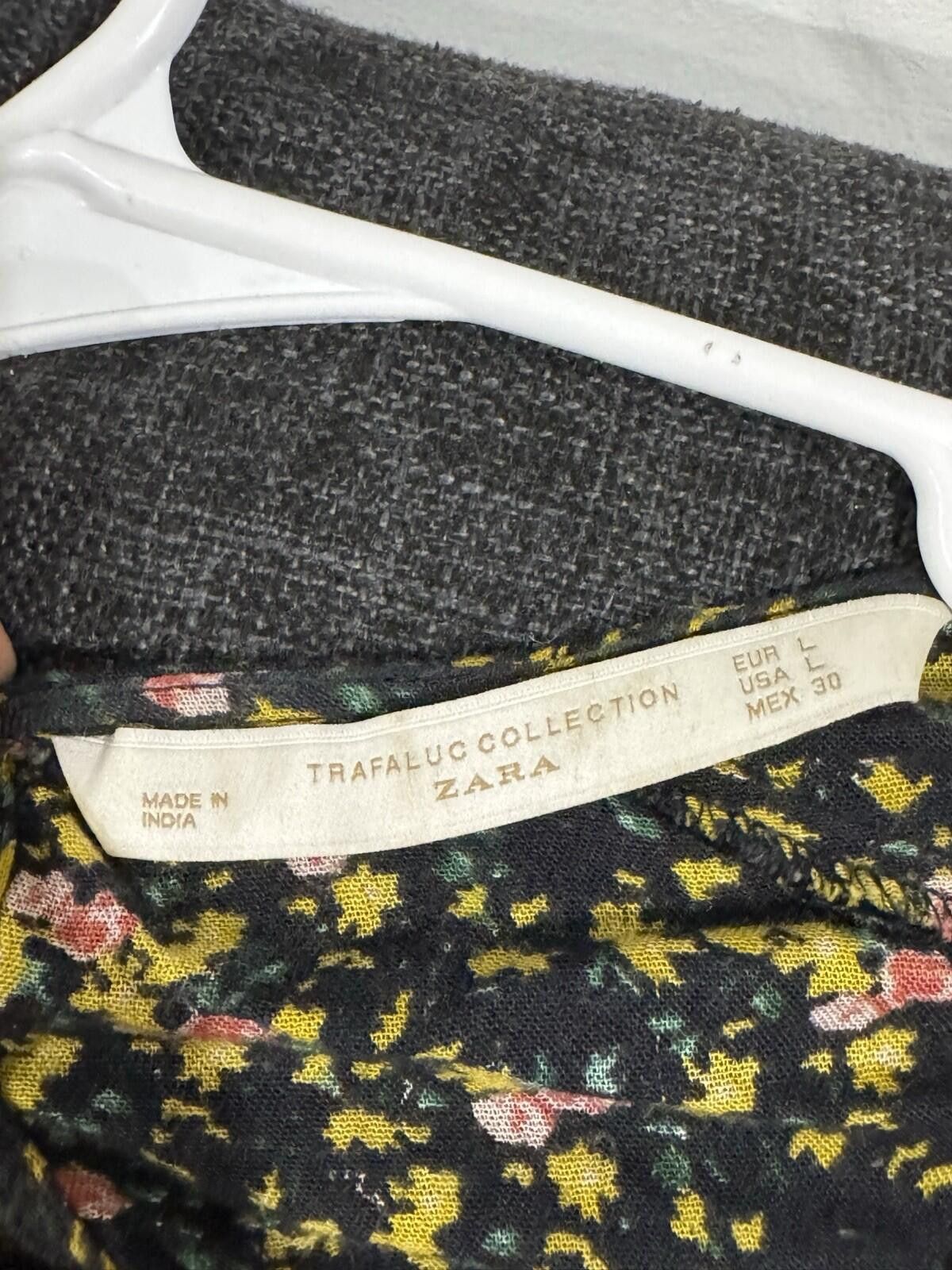 Zara Zara Trafaluc Floral Bohemian Cropped Cottage CoreTop Blouse Size L / US 10 / IT 46 - 6 Thumbnail