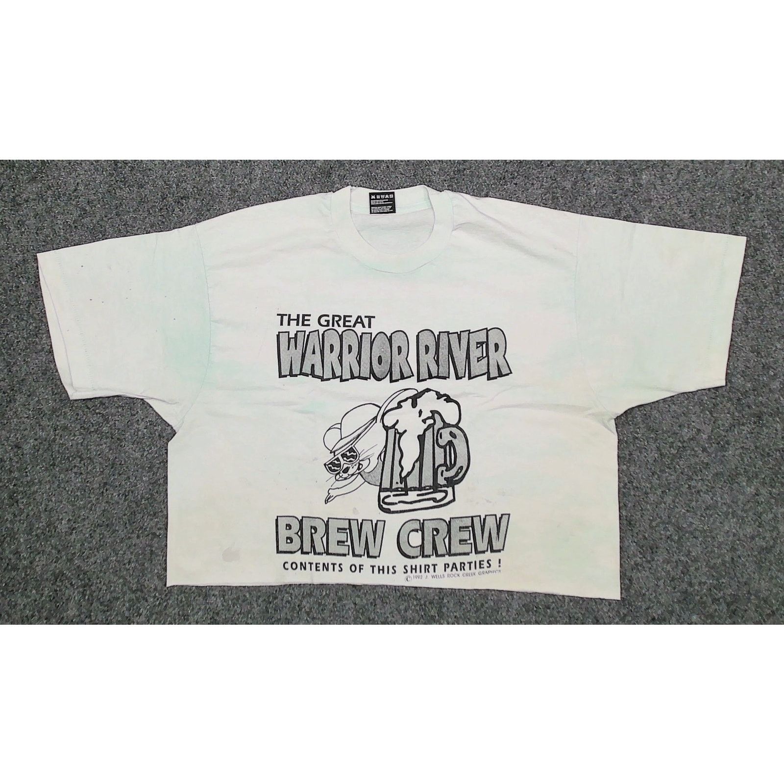 Fruit Of The Loom VTG 1992 Boxy Cropped Bootleg Tom & Jerry "Brew Crew" Tee Size XL / US 12-14 / IT 48-50 - 3 Thumbnail