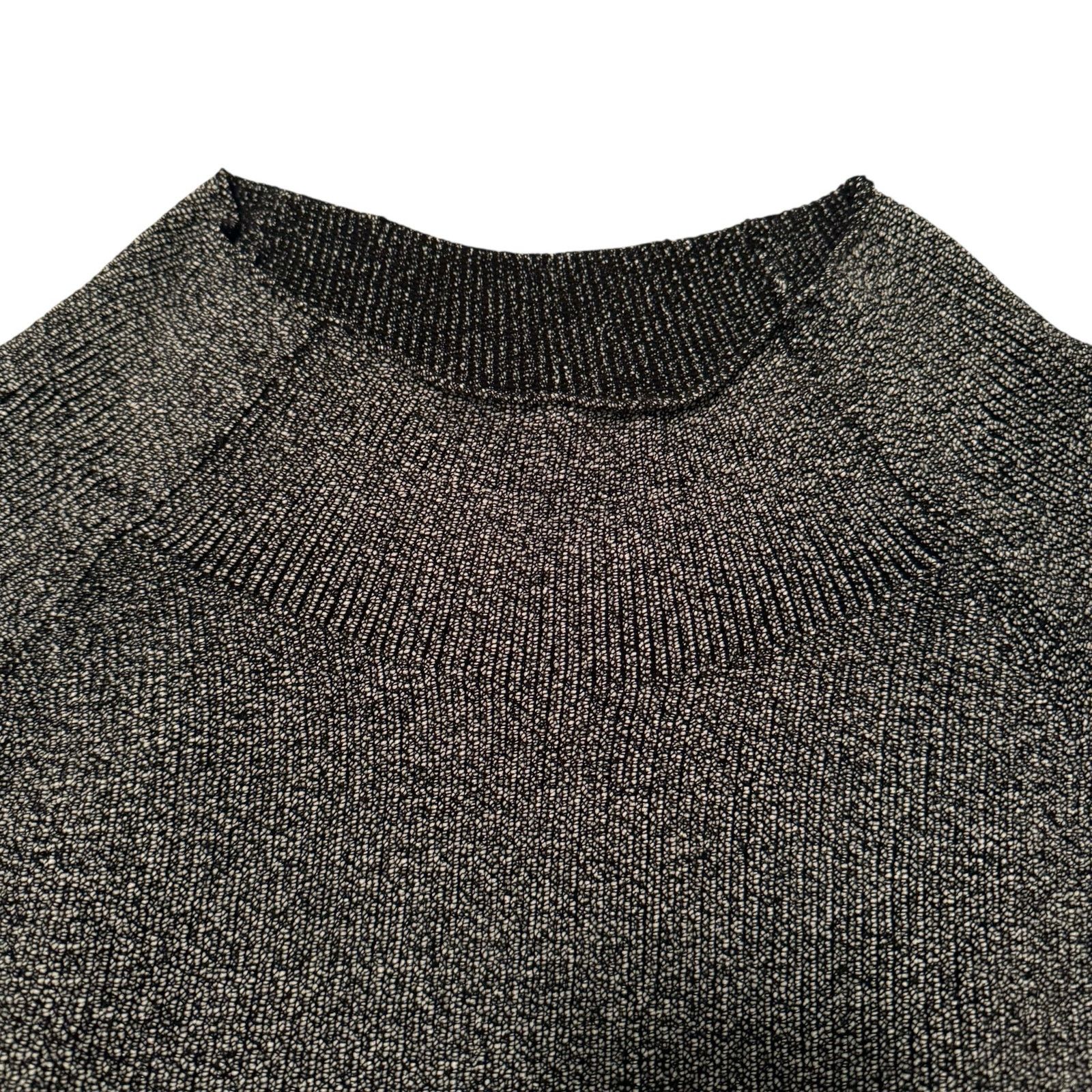 Eileen Fisher The Fisher Project Mock Neck Crop Sweater Gray Black Medium Size M / US 6-8 / IT 42-44 - 4 Thumbnail
