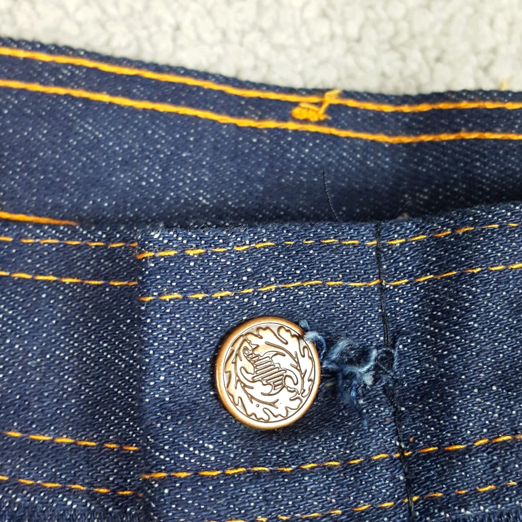 Denime VINTAGE Rugged 80s Cowboy Jeans Men’s 35x29 Dark Wash Denim Blue 5-Pocket Retro Grunge Size US 35 - 5 Thumbnail