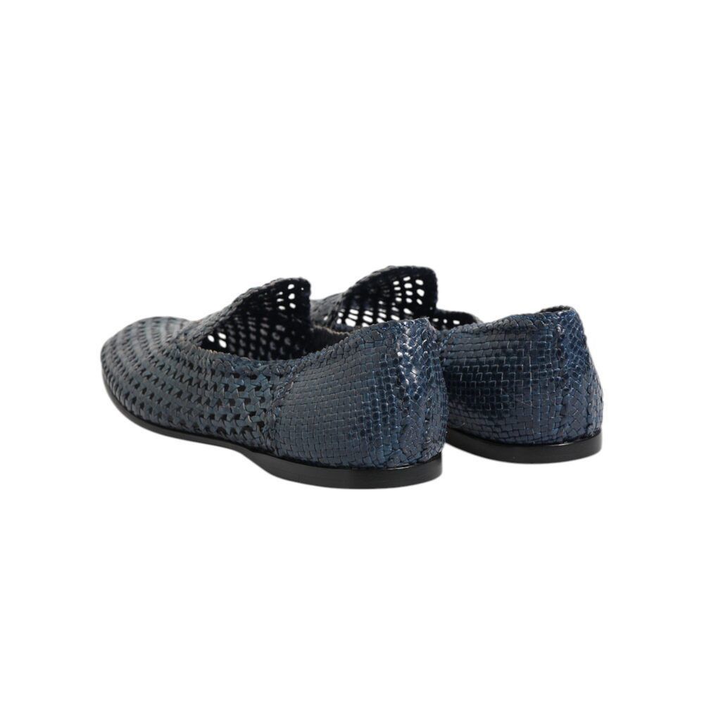 Dolce & Gabbana Dolce & Gabbana Blue Woven Leather Slip On Loafers Shoes Size US 8 / EU 41 - 5 Thumbnail