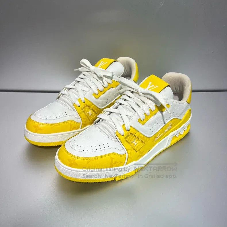 Louis Vuitton Louis Vuitton Trainer white and yellow embossed board shoe Size US 8.5 / EU 41-42 - 1 Thumbnail