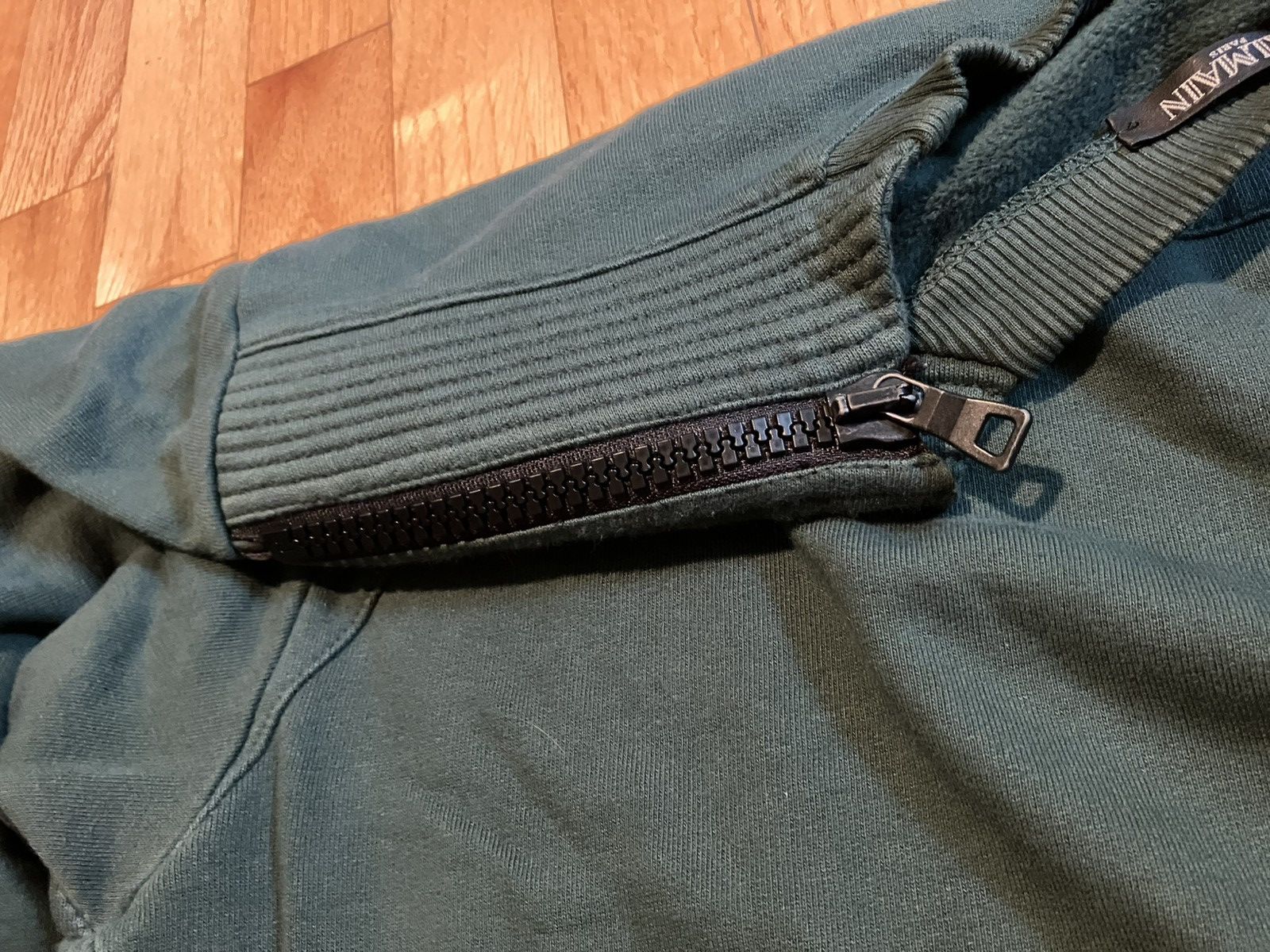 Balmain AW13 Zip Shoulder Biker Crewneck Sweatshirt Forest Green Size US L / EU 52-54 / 3 - 6 Thumbnail
