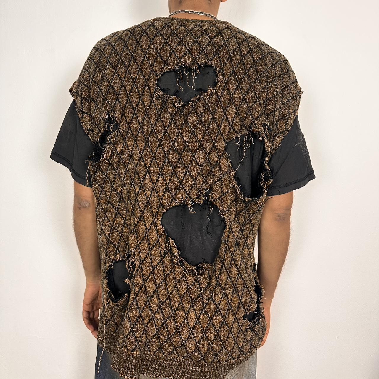Other ASTROBOI* Grunge Sleeveless Brown Chenille Sweater - XL Size US XL / EU 56 / 4 - 4 Thumbnail