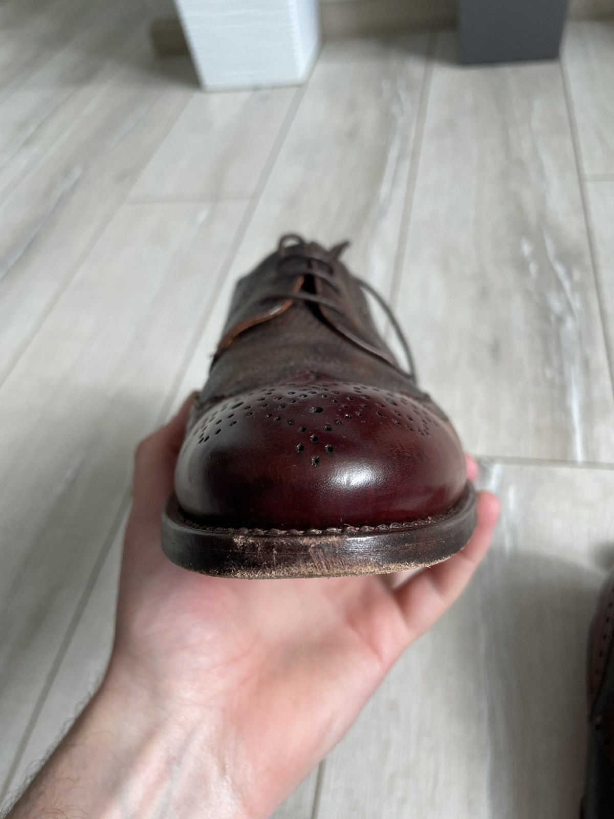 Designer × Leather × Vintage CORDWAINER WRIGHT ARCH PRESERVER BROWN LEATHER BROGUE Size US 9.5 / EU 42-43 - 12 Thumbnail