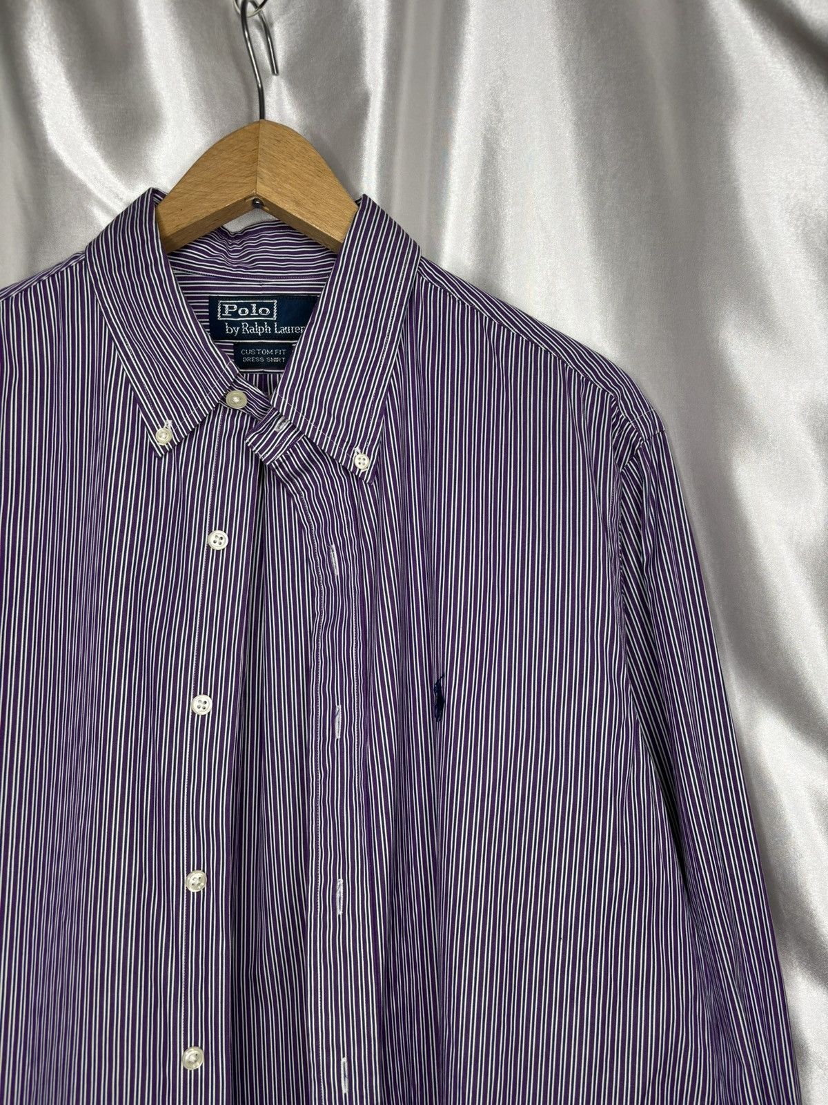 Polo Ralph Lauren × Ralph Lauren × Vintage vintage purple striped button up shirt Polo Ralph Lauren Size US L / EU 52-54 / 3 - 3 Thumbnail