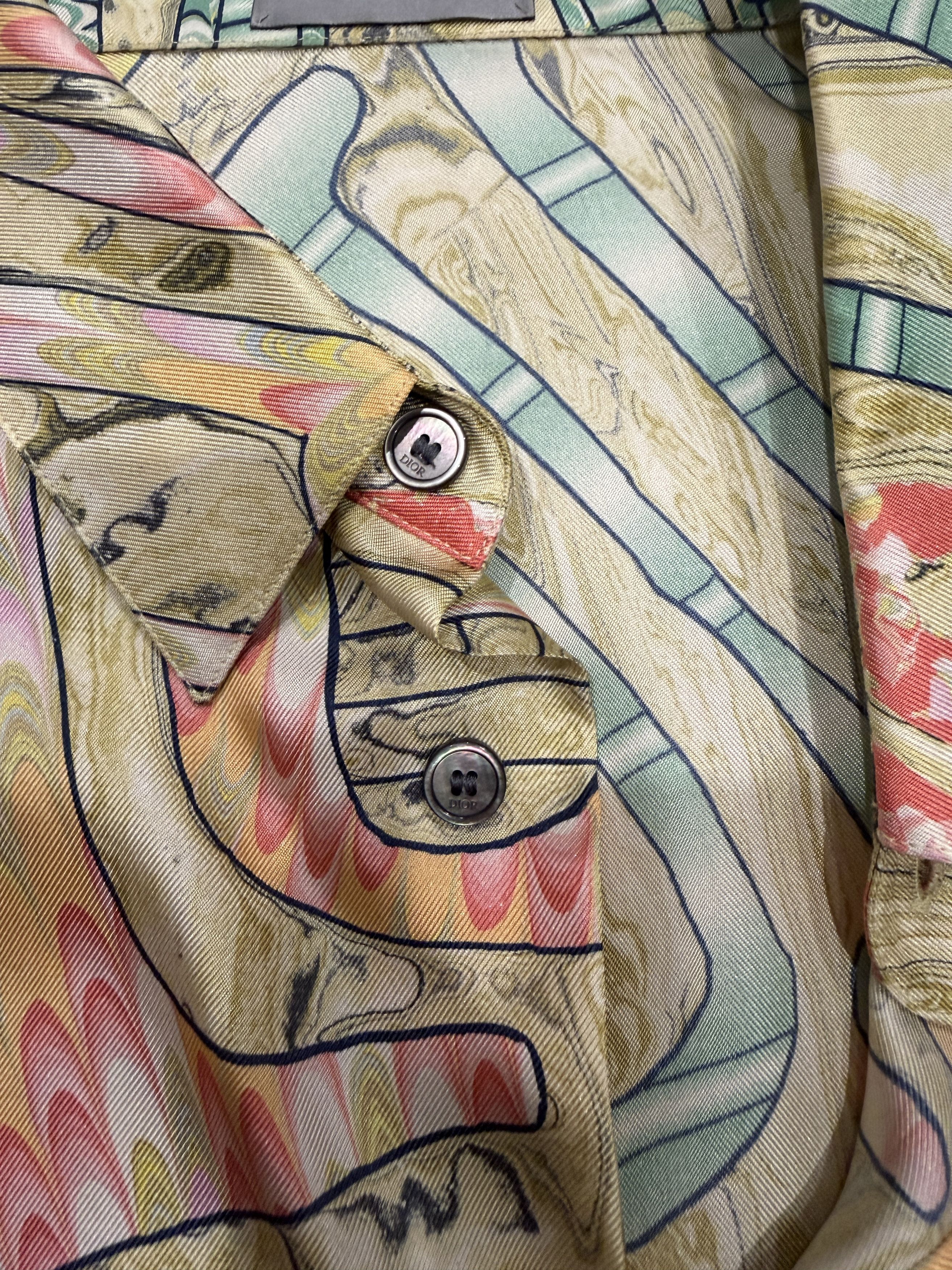 Dior × Stussy Dior x Kim John x Stussy marble effect Janpan silk shirt Size US M / EU 48-50 / 2 - 2 Thumbnail