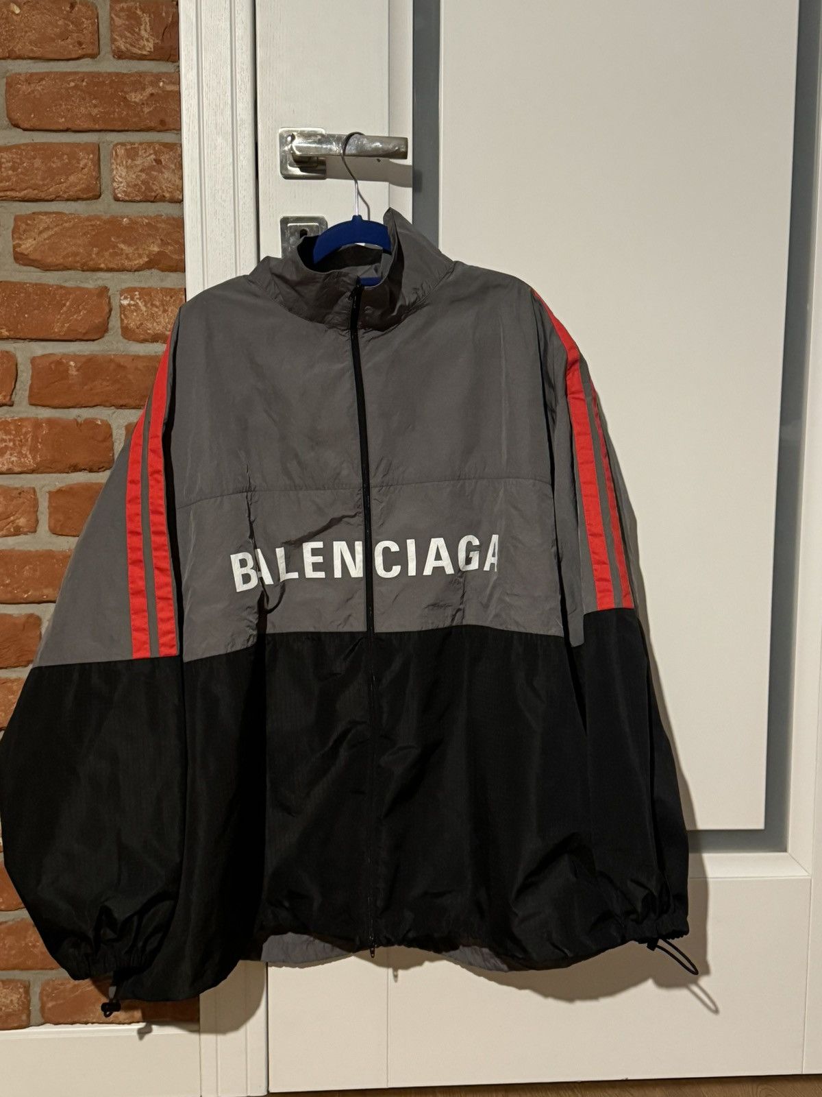 image of Balenciaga Windbreaker in Black, Men's (Size XL)