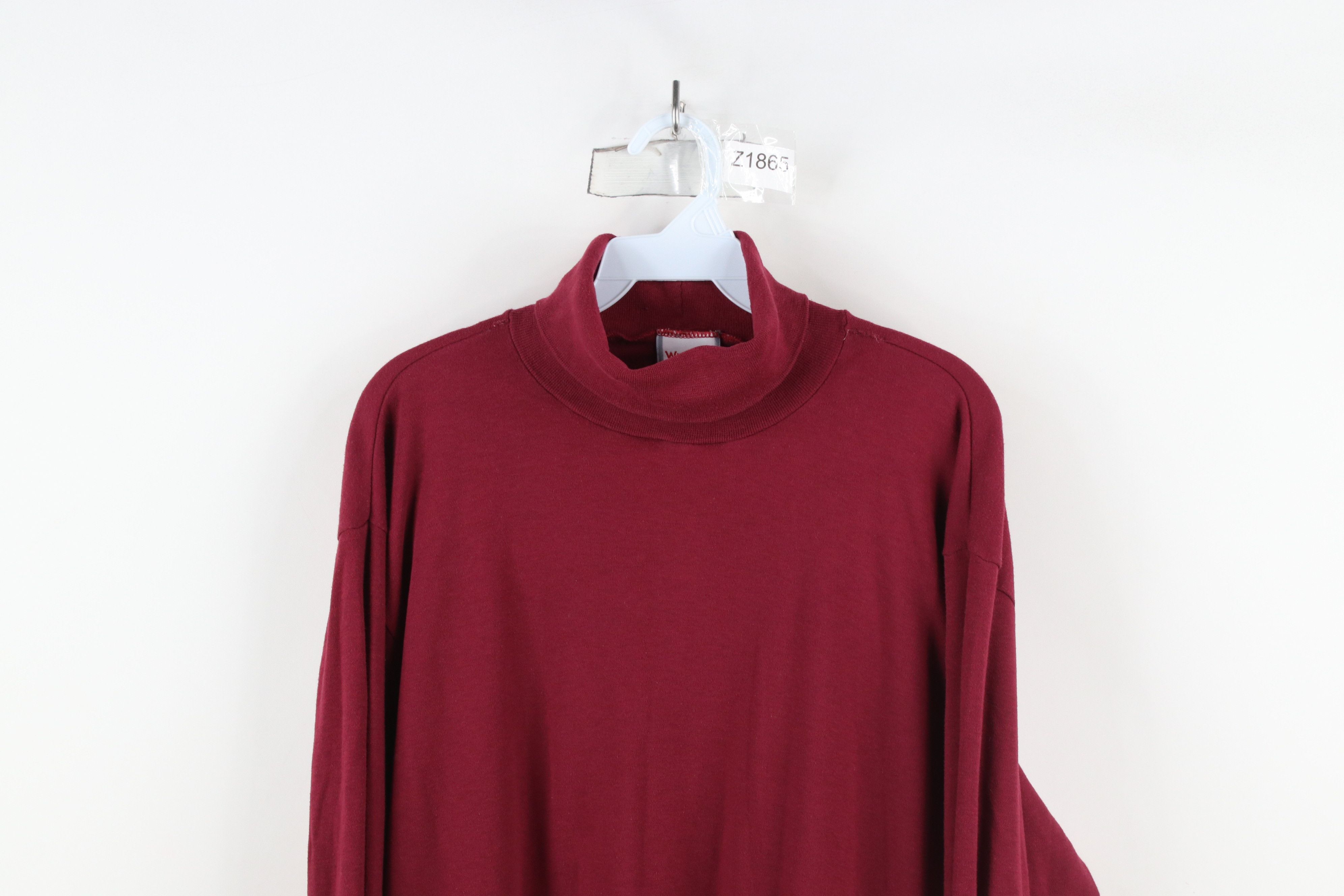 Vintage × Wrangler Vintage 70s 80s Wrangler Blank Turtleneck T-Shirt Red USA Size US XL / EU 56 / 4 - 2 Thumbnail