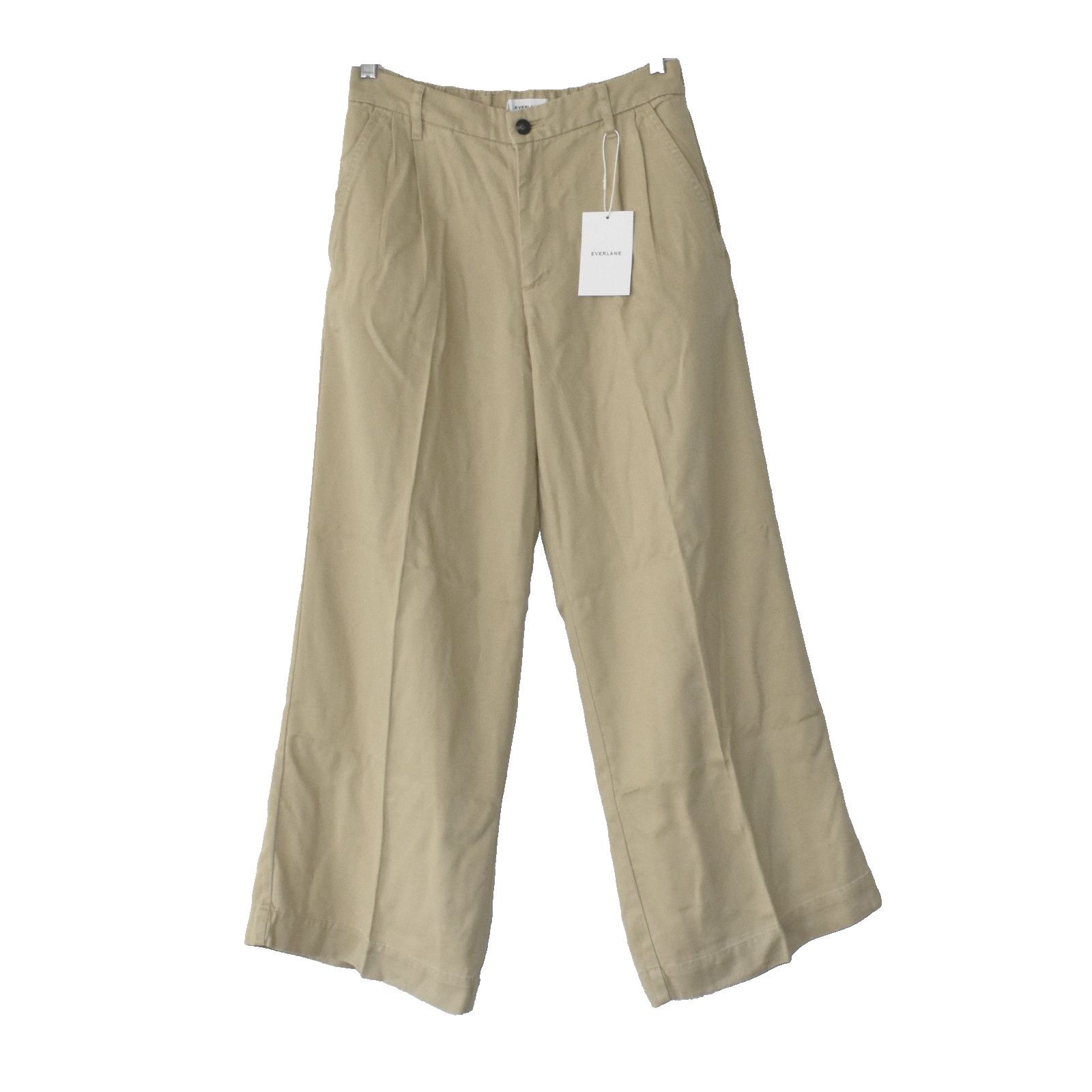 Everlane NWT EVERLANE Pleated Slash Pocket Wide Leg Tan Chino Pants 6 Size 28" / US 6 / IT 42 - 1 Thumbnail